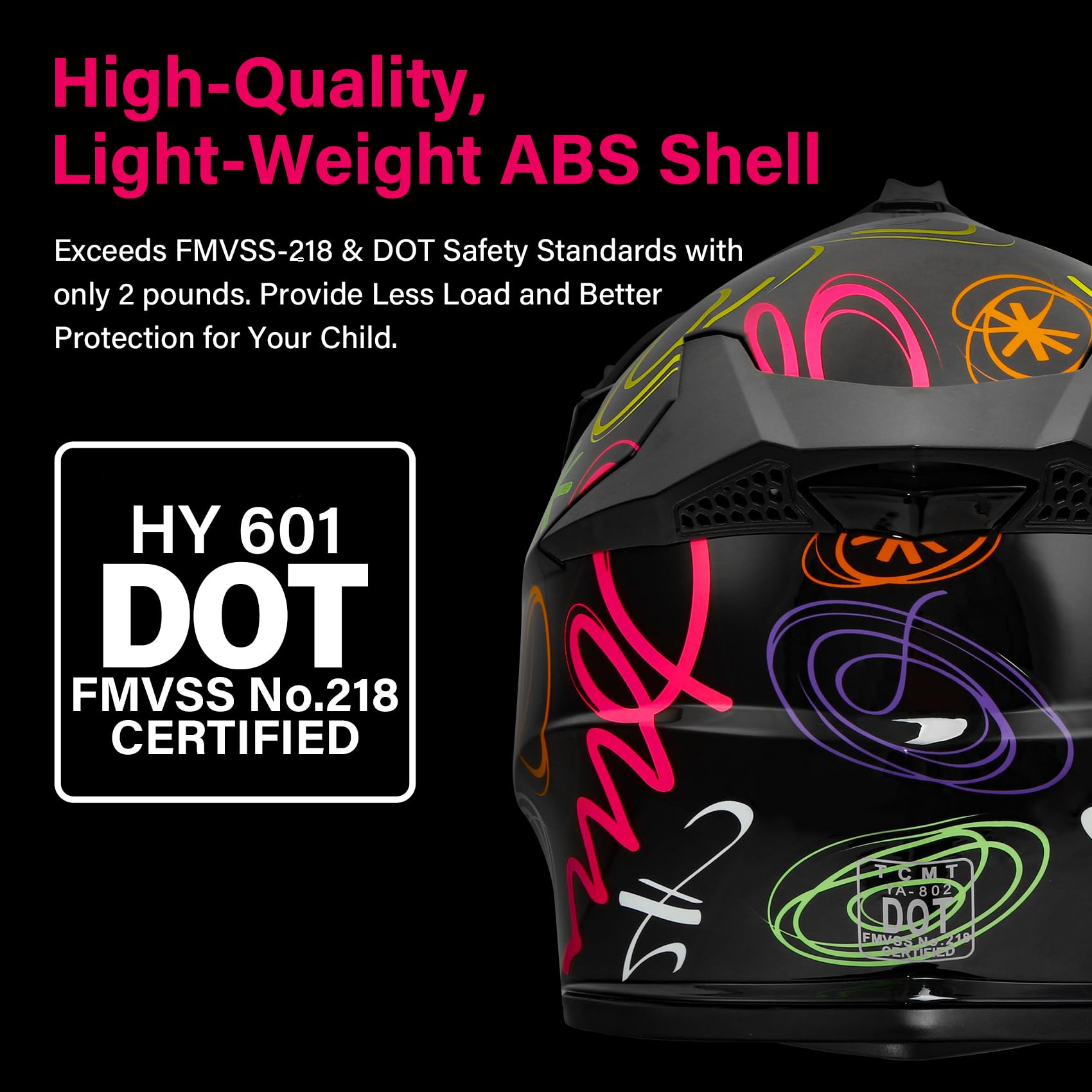 Xfmt Dot Youth Kids Motocross Offroad Street Dirt Bike Helmet Goggles Gloves Atv Mx Helmet, Graffiti