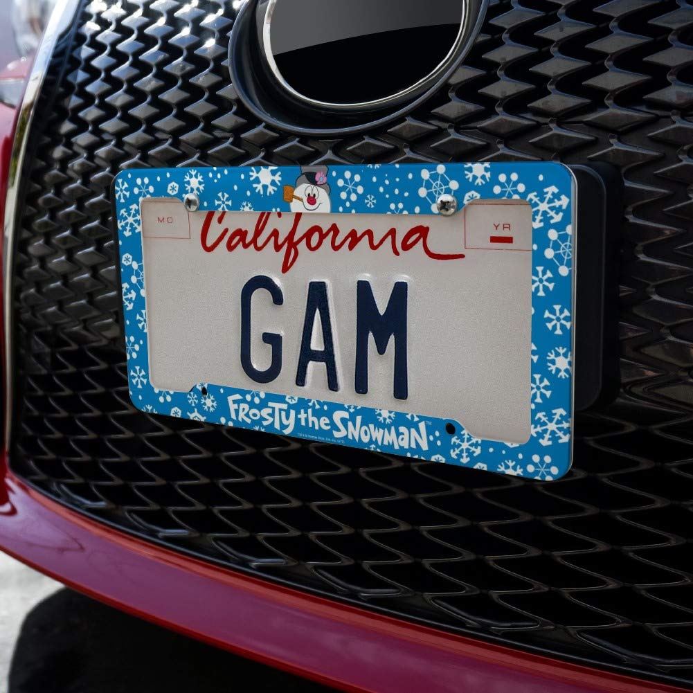 Frosty The Snowman Snowing License Plate Tag Frame