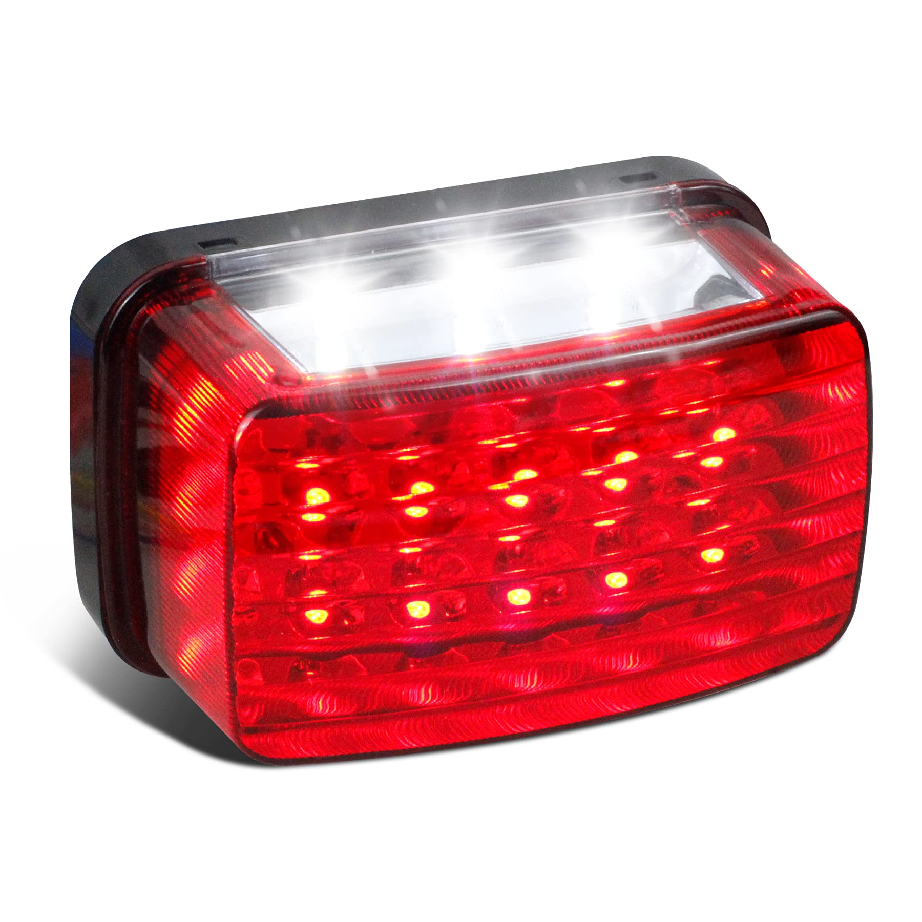 Quasco Led Tail Light Red Lens Atv Taillight Brake Lights Compatible With Yamaha Grizzly Big Bear Bruin Kodiak Wolverine Rhino V