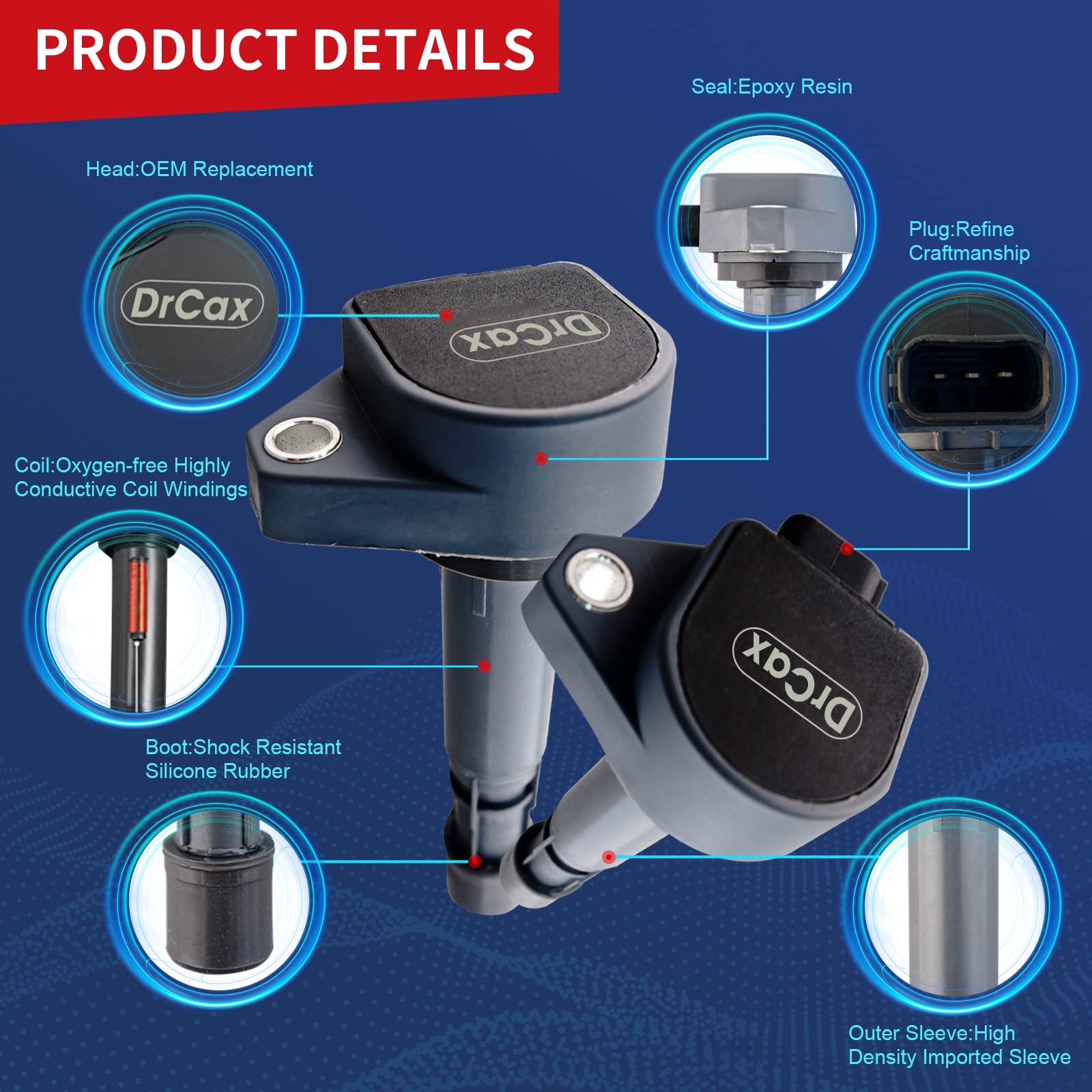 Drcax Oem Ignition Coil Uf400 C1460 Compatible With Civic Acura El 2001-2005 - L4 1.7L Engines - 1 Pack