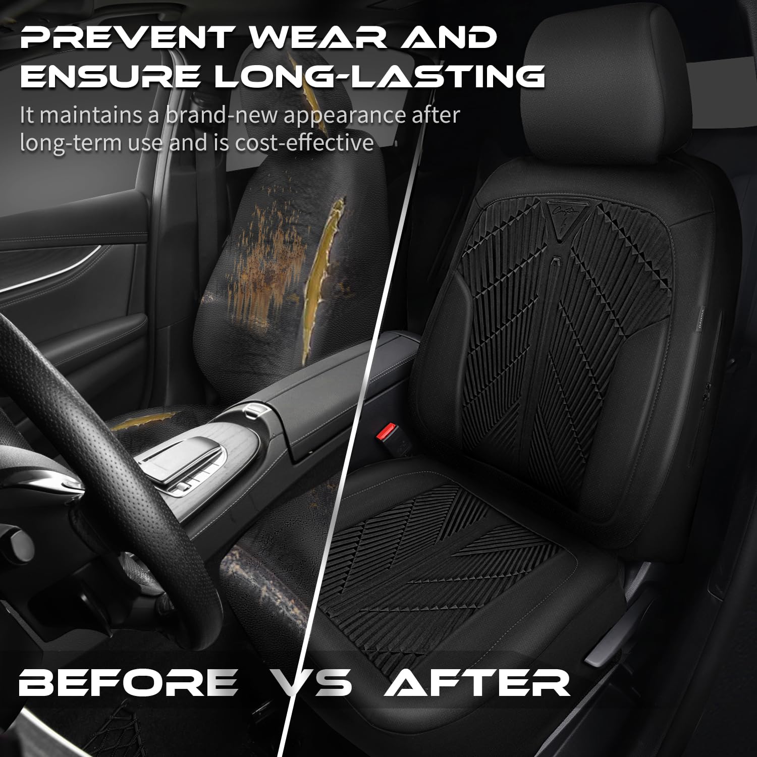 Car Pass Waterproof Car Seat Covers Front Seats Covers Neoprene Wetsuit, All-Weather Non-Slip Durable, Universal Fit For Suv Sed