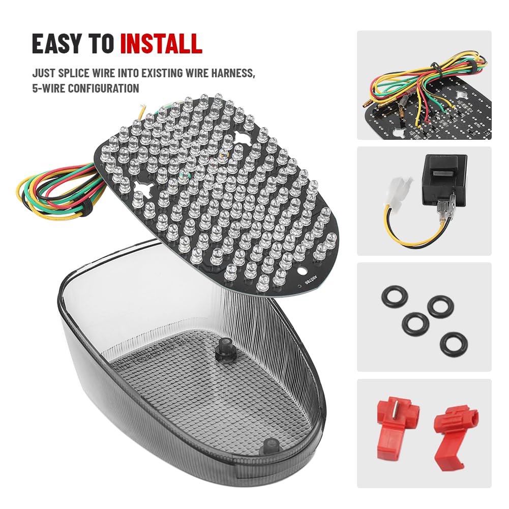 GZYF Scooter Brake Turn Signal Tail Light Integrated Led Lamp For Yamaha Royal Star XVZ1300 1996-2013, for Yamaha V-Star 650 XVS650 Classic 1998-2010