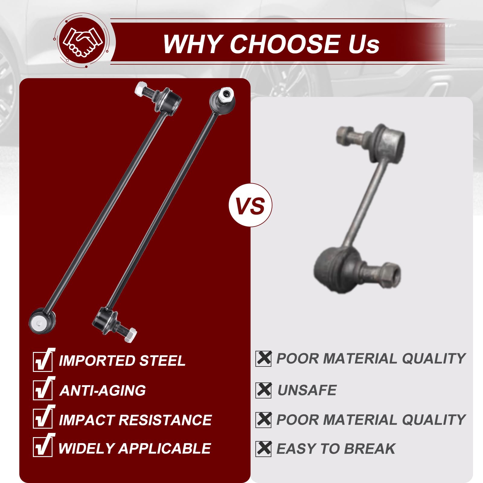 K750610 K750611 Sway Bar Links - Front Stabilizer Sway Bar Link Suspension Kit Compatible With Hyundai Sonata Kia Optima 2011 20