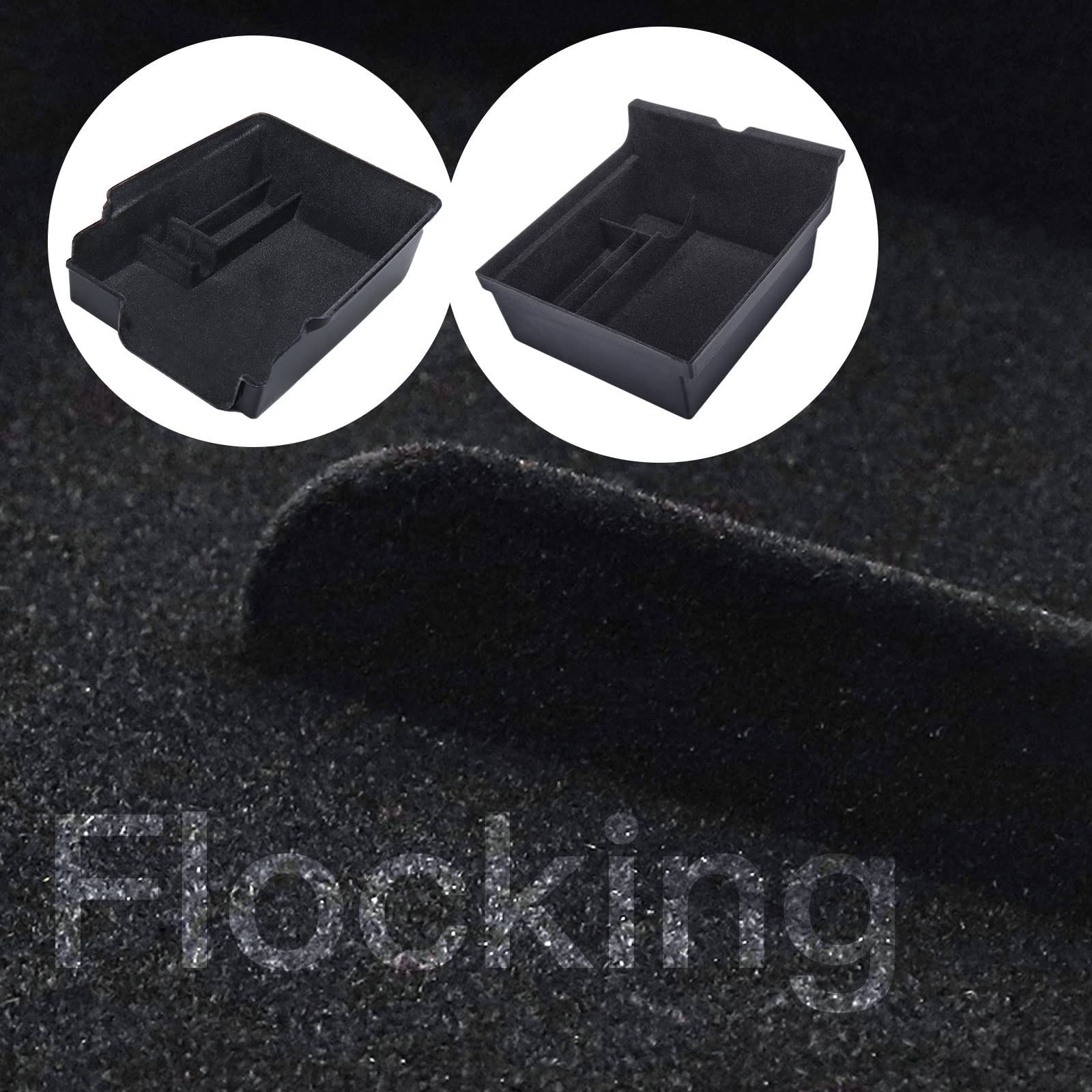 Neepiar 4Pcs Center Console Organizer Compatible With 2023 2022 2021 Tesla Model 3 2021-2024 Model Y Armrest Hidden Cubby Drawer