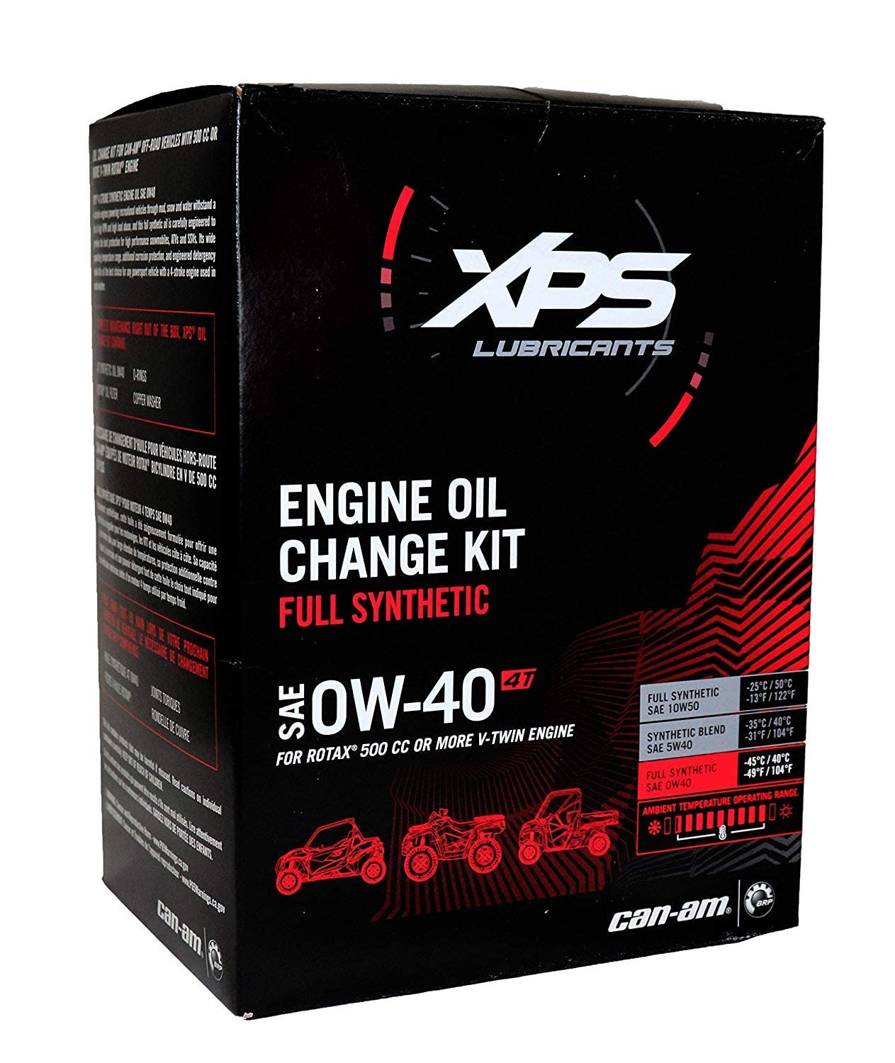 Can-Am New Oem 4T 0W-40 Synthetic Blend Oil Change Kit Rotax 500 V-Twin, 9779259