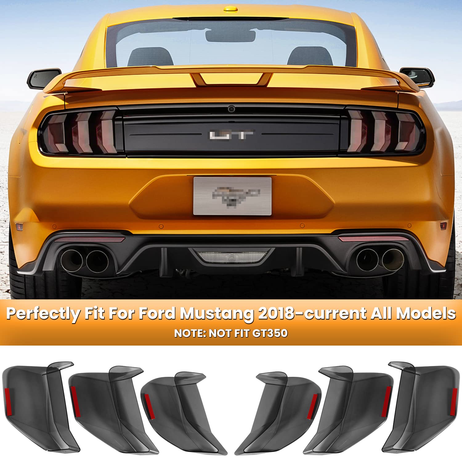 E-Cowlboy Tail Light Lamp Cover Guard Trim Frame Bezels Decoration For Ford Mustang 2018 2019 2020 2021 2022 Exterior Accessorie