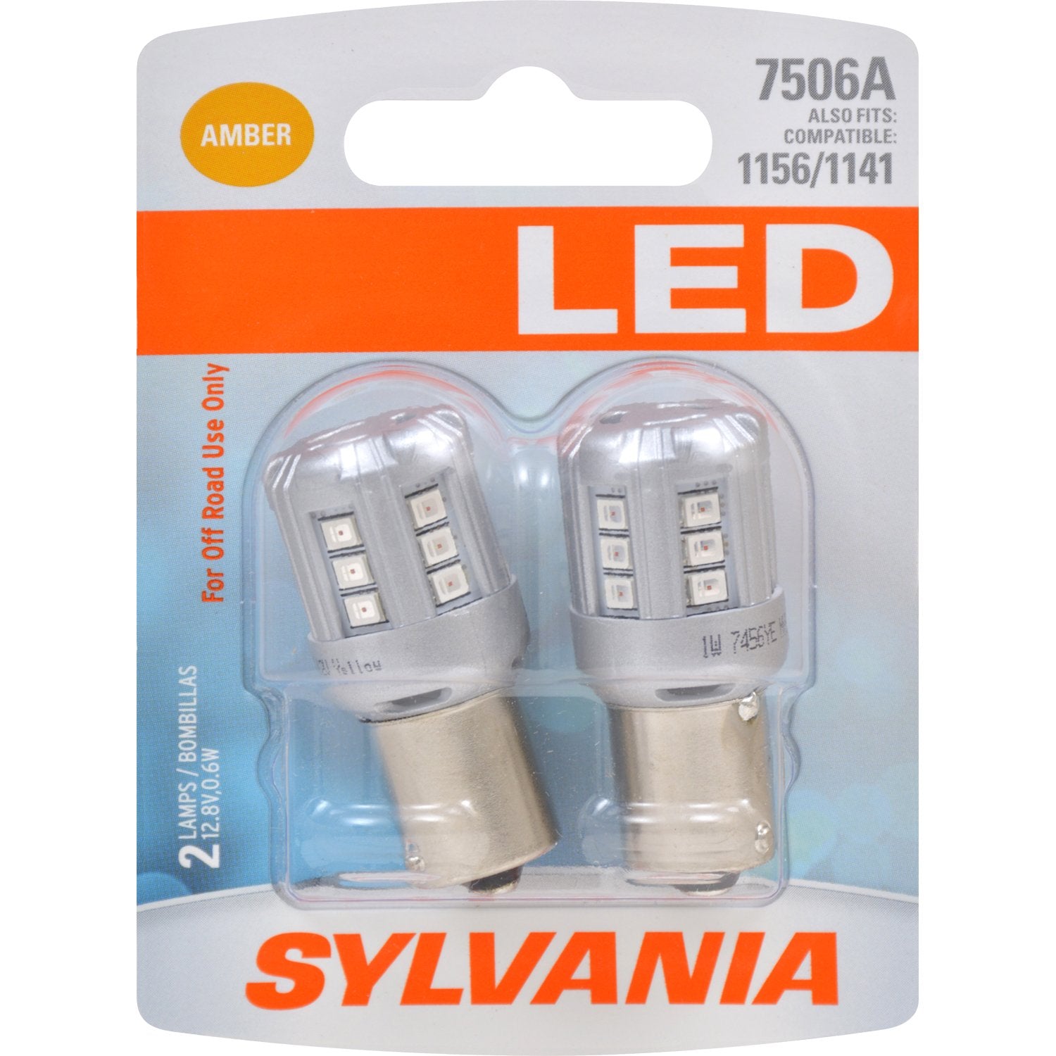SYLVANIA  7506 LED Amber Mini Bulb  Bright LED Bulb, Ideal for Park and Turn Lights (Contains 2 Bulbs)