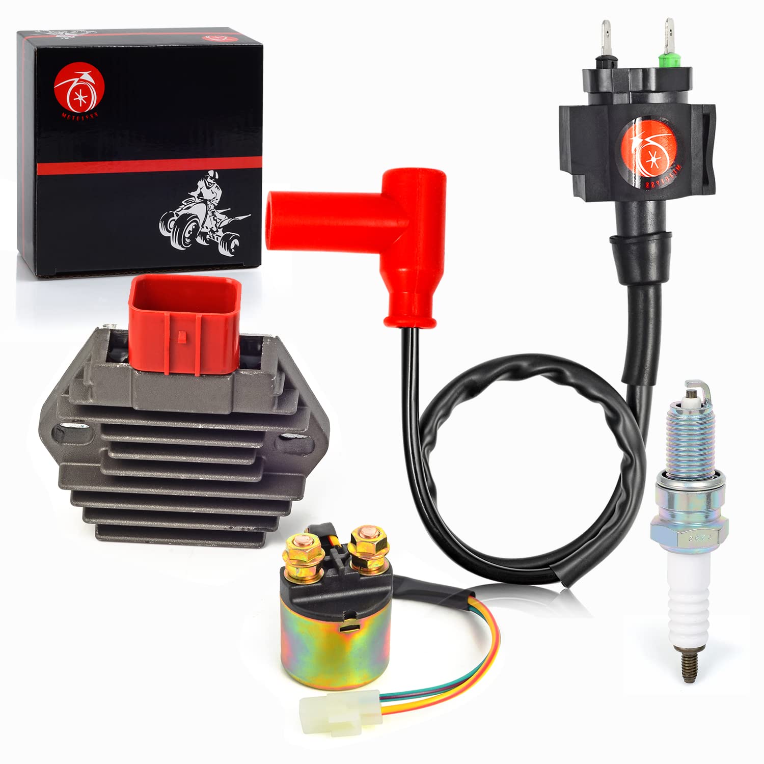 Regulator Rectifier & Relay Ignition Coil Spark Plug Kit For Honda 2000-2006 Rancher 350 350Es 350S 1998-2001 Foreman 450 Trx450