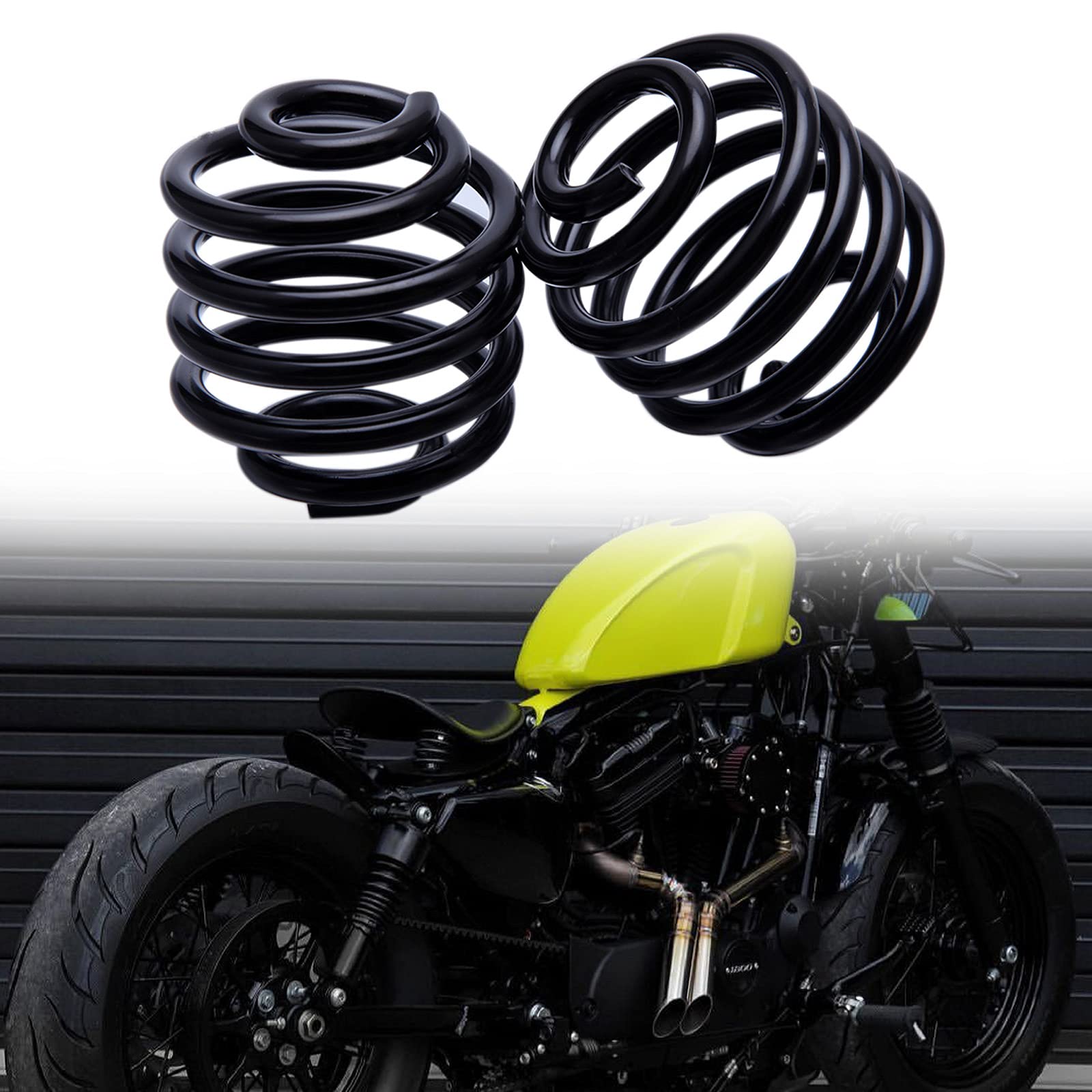 2 Inch Black Motorcycle Barrel Coiled Solo Seat Spring Bracket Hardware Mount Kit For Bobber Chopper Custom