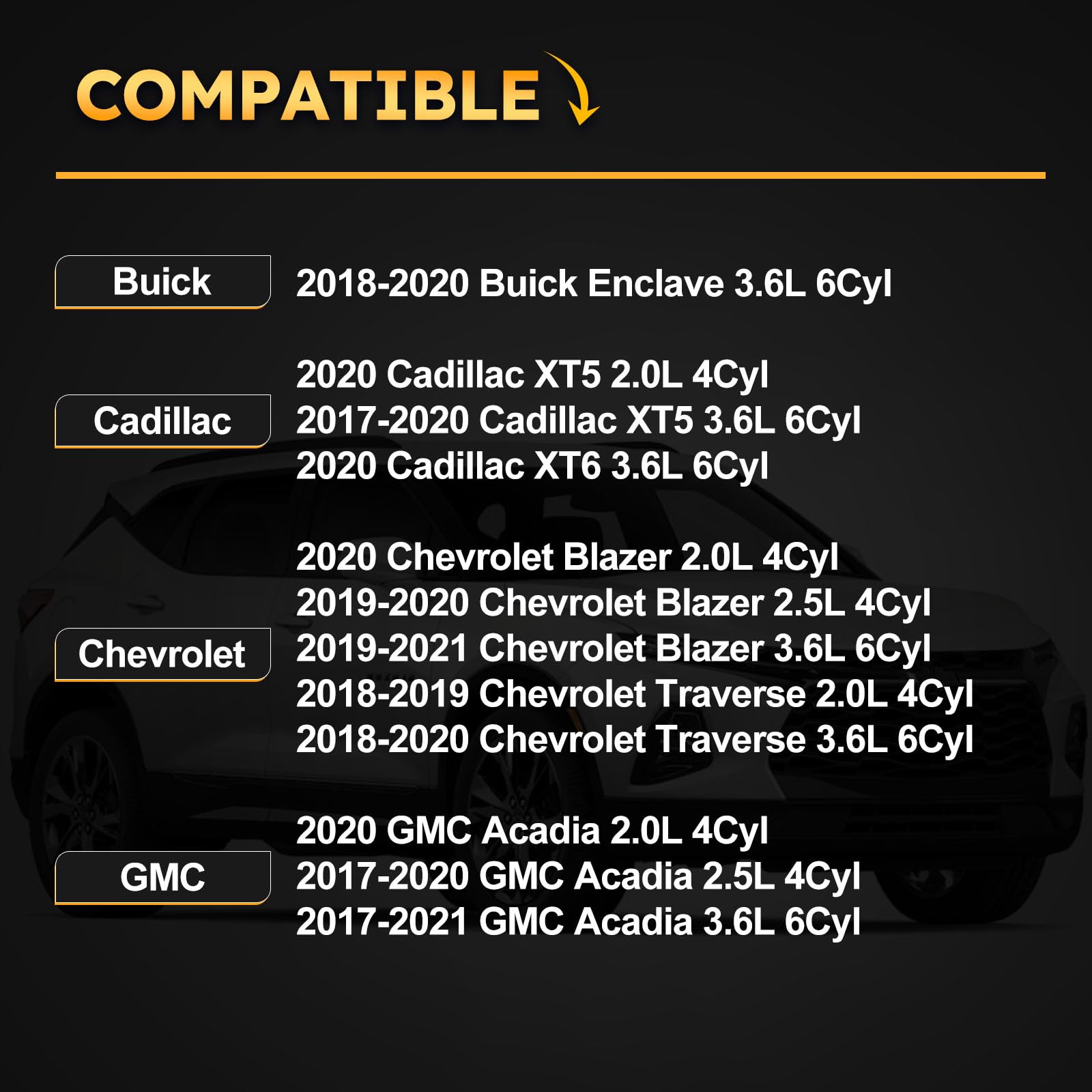 2Pcs Engine Air Filter Kit For 2017-2022 Gmc Acadia / 2018-2022 Buick Enclave/ 2018-2022 Chevy Traverse /2019-2022 Chevy Blazer