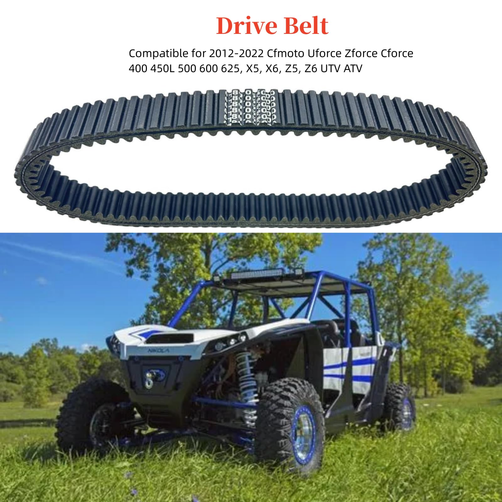 Drive Belt Compatible for Cfmoto Uforce Zforce Cforce 400 450L 500 600 625, X5, X6, Z5, Z6 UTV ATV 2012-2022 Replace 0180-055000