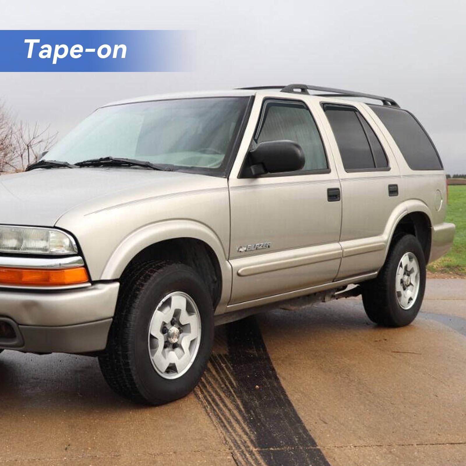 Window Visors Rain Guards Shield For 1995-2005 Chevy S10 Blazer/Gmc S15 Jimmy, Out-Channel Window Vent Wind Deflectors Visors Sh