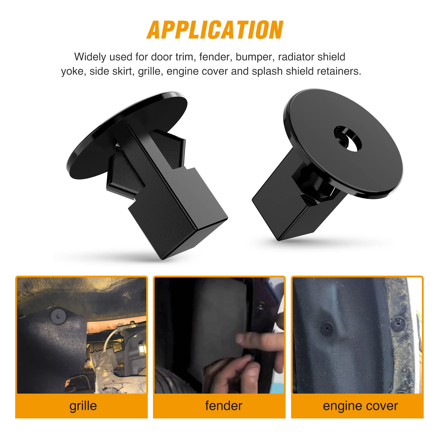 Gooacc 40Pcs Fender Liner Black Nylon Retainer Clips Replacement For Lexus Scion Toyota 4Runner Avalon Camry, Oem:#90189-06065,