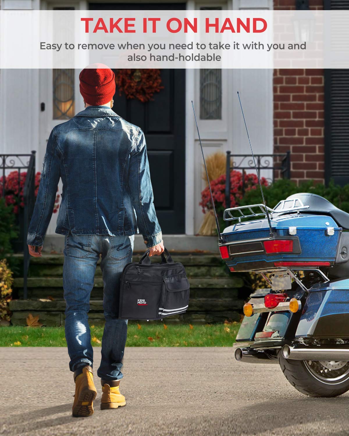 Kemimoto Tour Pack Lid Organizer For Road Glide Road King Electra Glide Street Glide Touring Travel-Paks