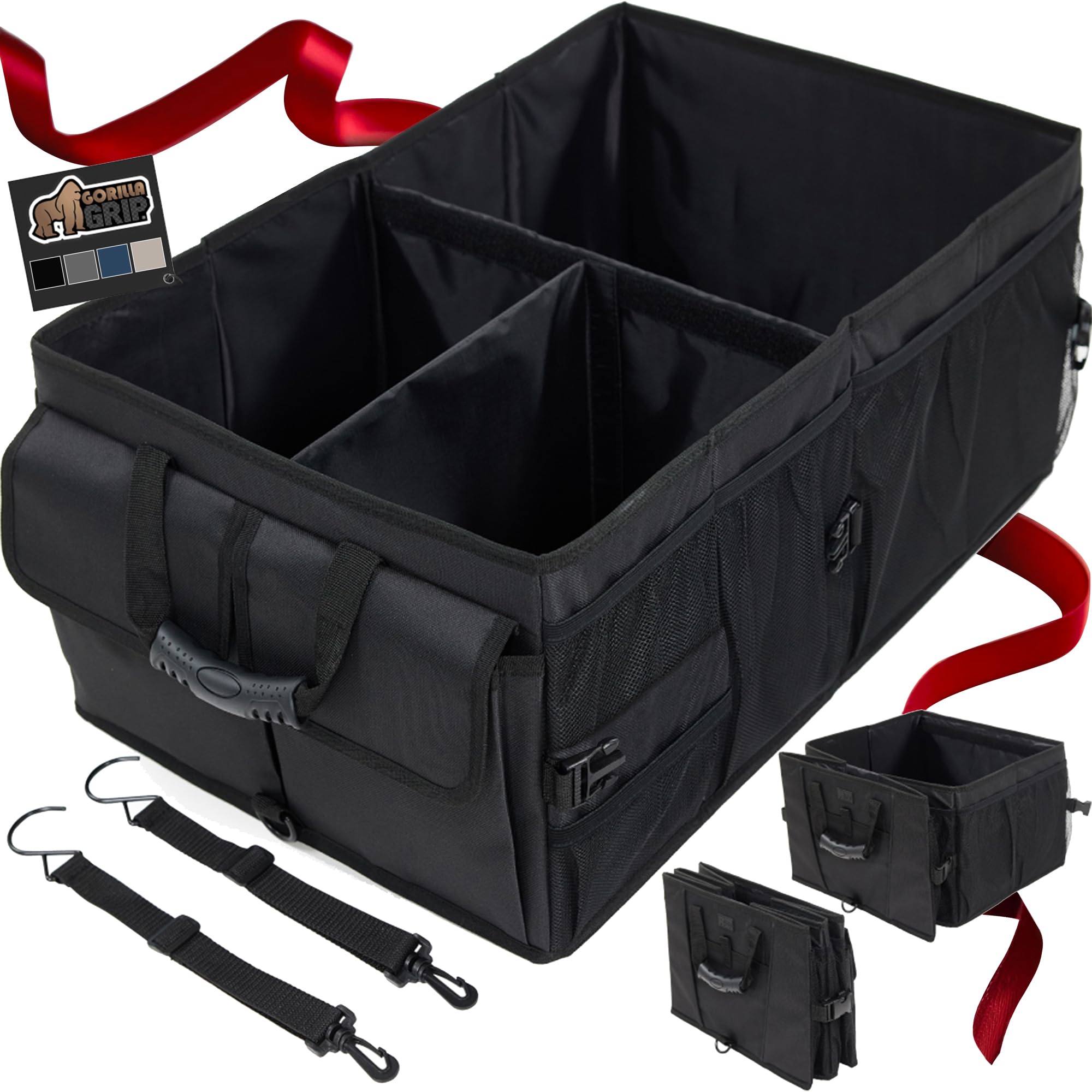 Gorilla Grip Large Capacity Sturdy Trunk Storage Organizer, Slip And Water Resistant Collapsible Organization Container For Car 