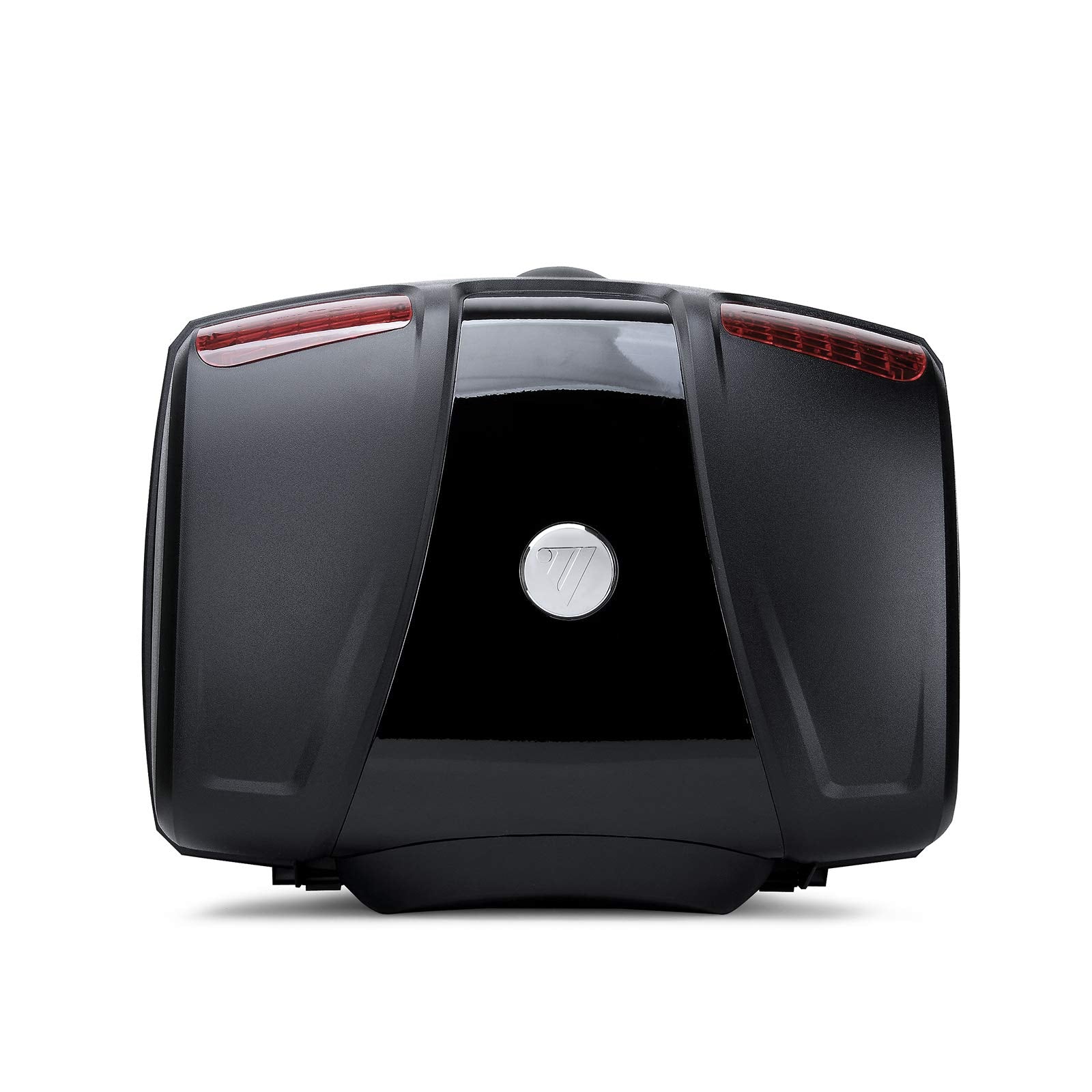 Mingting Universal Motorcycle Rear Top Box Tail Trunk Luggage Storage Case,47 Litre Hard Case with Mounting Hardware,with LED Li