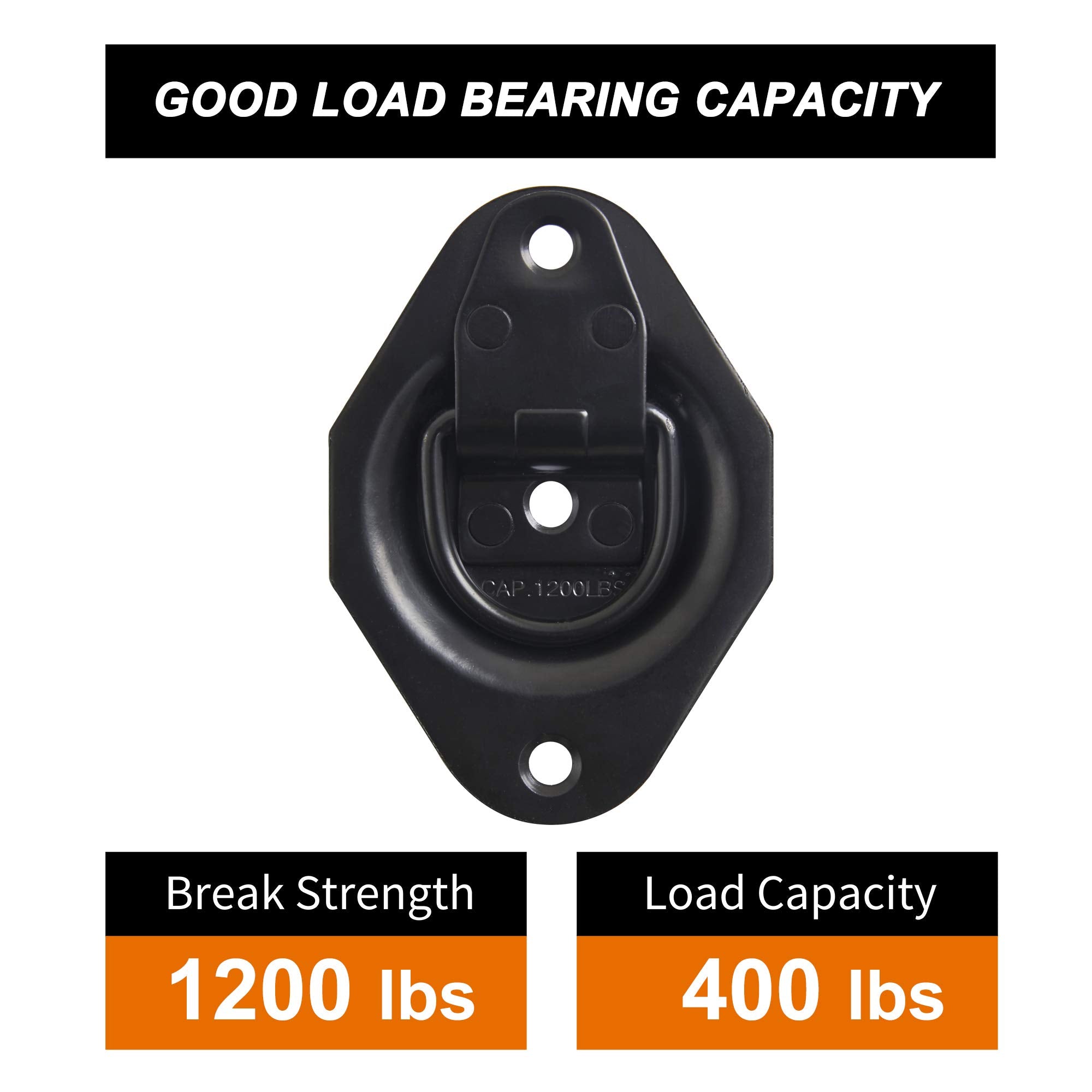 Lonffery 6 Pack Recessed D-Ring Tie Down Anchors (1200 Lb. Capacity), Heavy Duty Kit For Tie Down Straps, Car, Cargo Truck Bed,