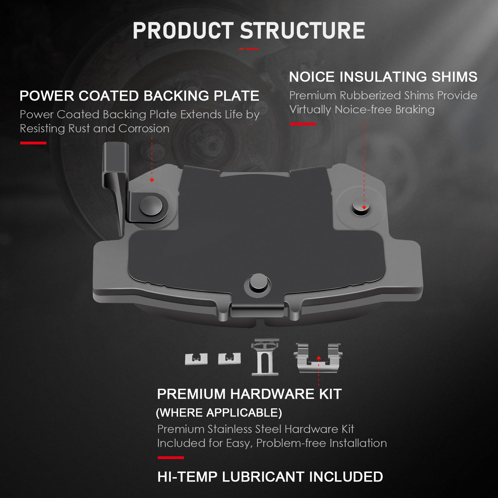 Cciyu D958 D537 Front Rear Ceramic Brake Pads Kits 8Pcs For 2013-2015 For Acura Ilx,2003-2007 For Honda For Accord,2012-2015 For