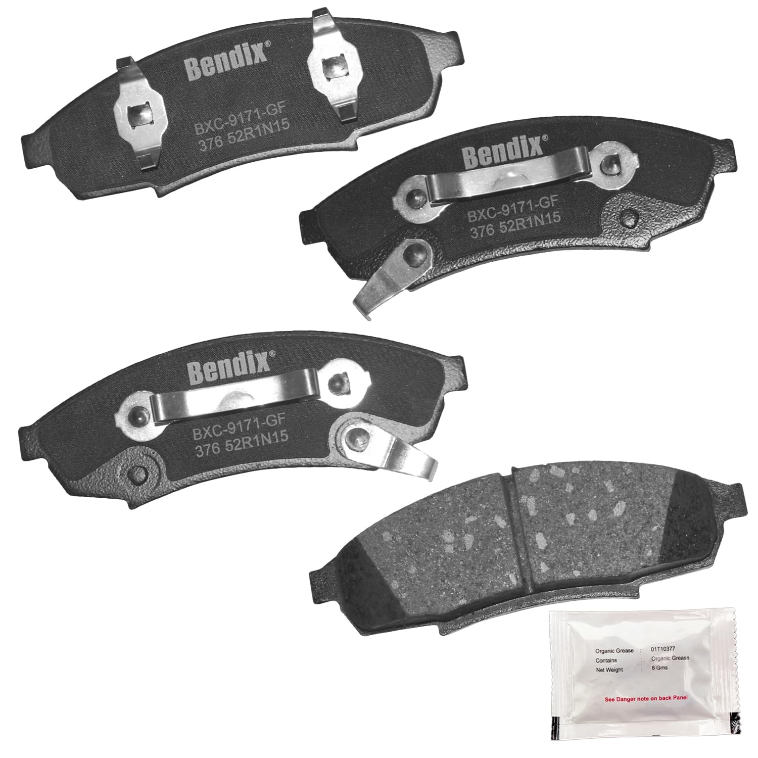 Bendix Priority1 Cfc376 Ceramic Front Brake Pads For Buick Regal 1996-1988, Chevrolet Lumina 2001-1990, Monte Carlo 1999-1995, O