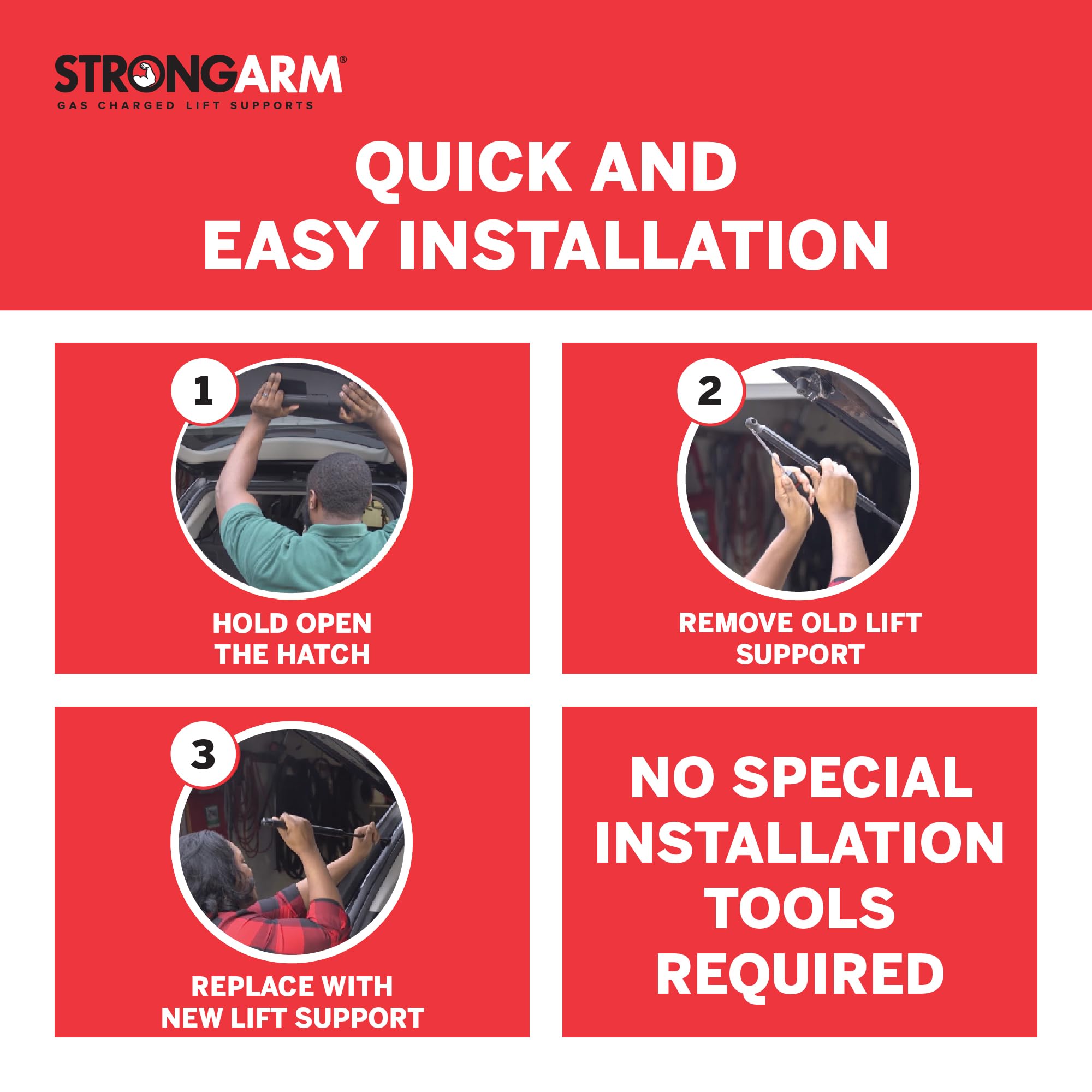Strongarm 6110 Hatch Lift Support, Pack Of 1, Black