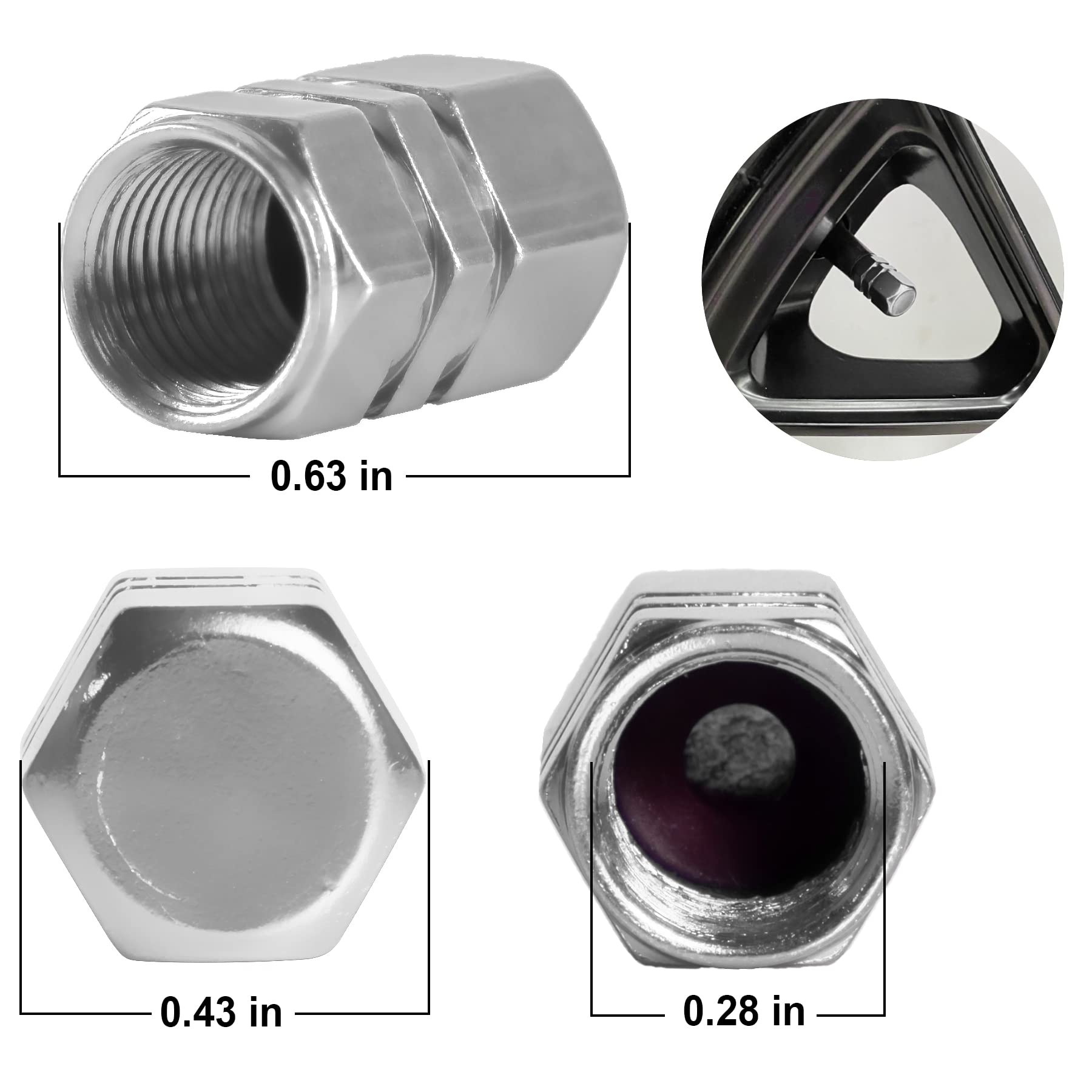 Justtop Car Tire Valve Stem Caps, 12Pcs Air Caps Cover, Universal For Cars, Suvs, Bike, Trucks And Motorcycles-Silver