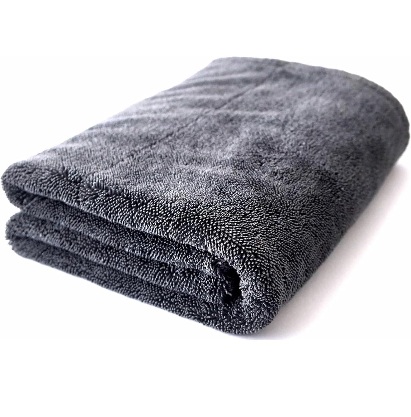 Exotics car Care Microfiber Cloth for Car 1200 GSM 60x40 1Pc Grey One Side Twisted Loop Super Absorbent Edgeless Design with Plu