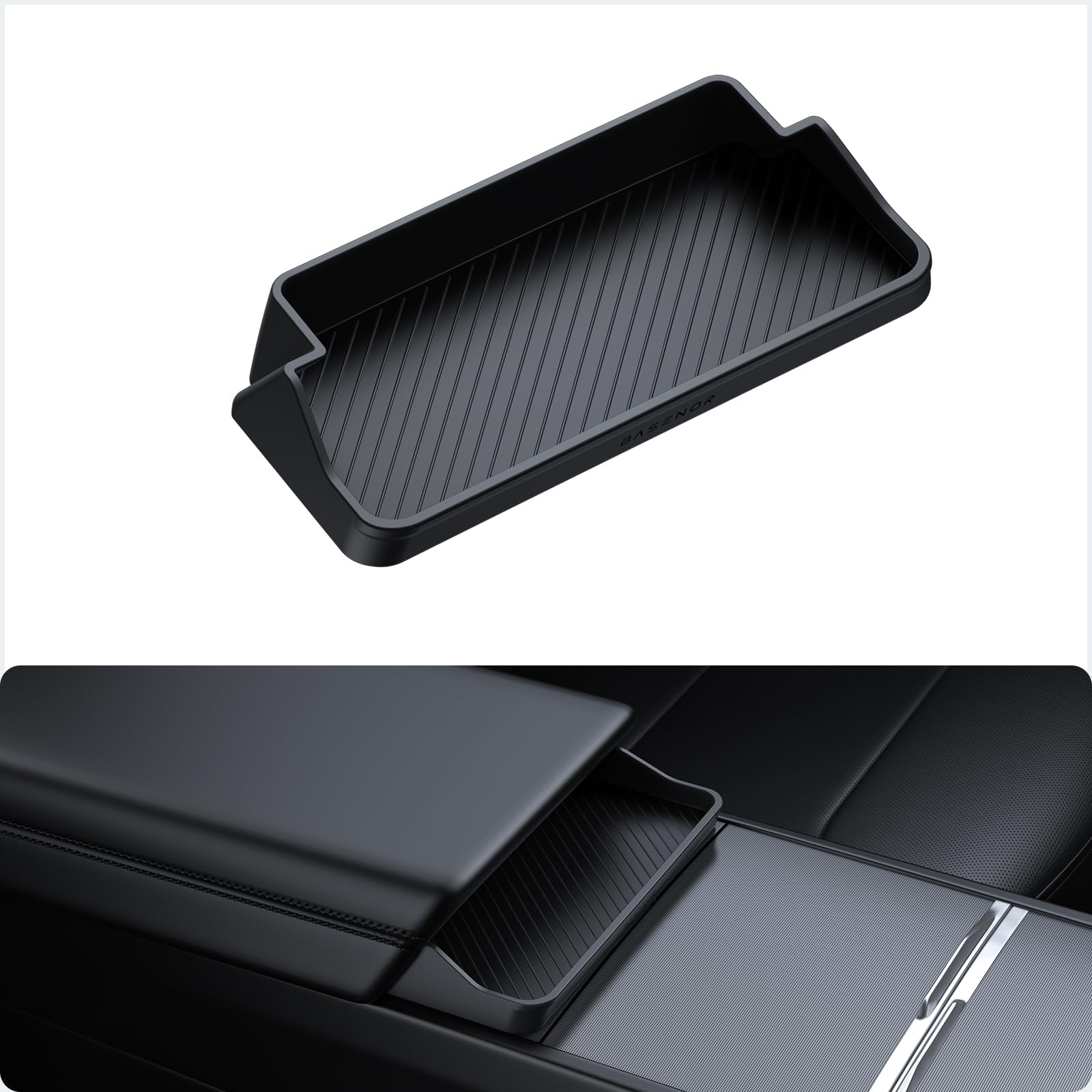 BASENOR Center Console Sunglasses Holder for 2024 2025 Tesla Model 3 Highland Model Y 2025 Refresh (Juniper), Armrest Key Card P