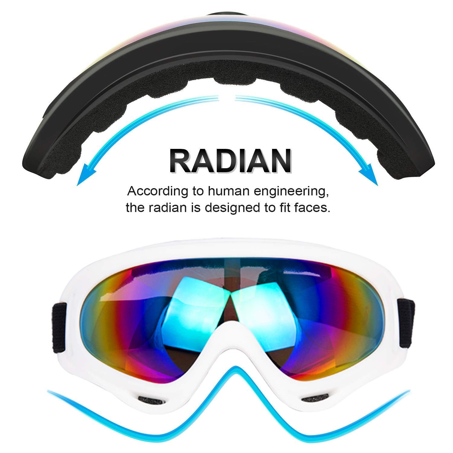 Ljdj Motorcycle Goggles - Glasses Set Of 5 - Dirt Bike Atv Motocross Anti-Uv Adjustable Riding Offroad Protective Combat Tactica