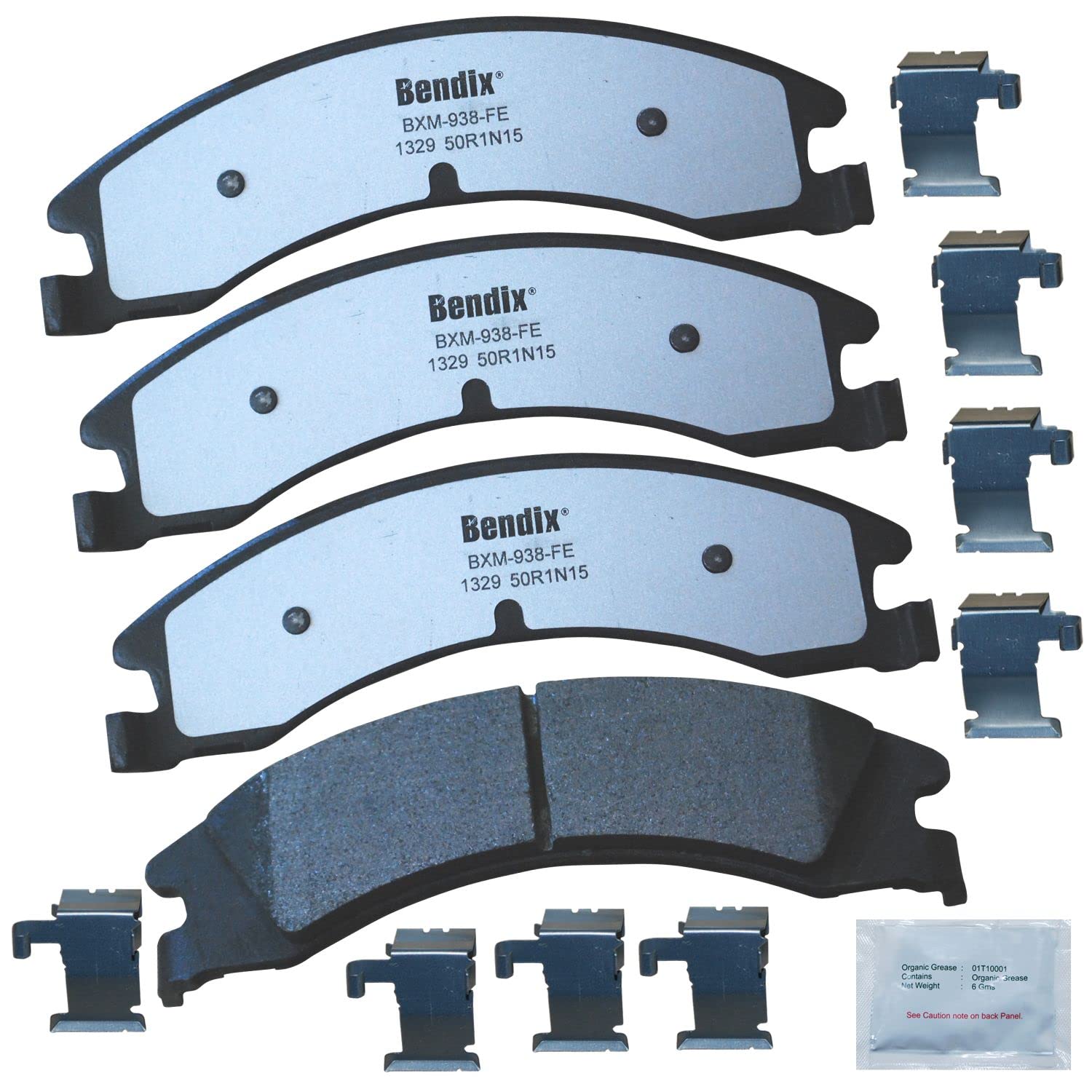 Bendix Fleet Metlok Mkd1329Fm Semi-Metallic Rear Brake Pads For Select Models Ford E-150, E-150 Econoline, E-250, E-350 Super Du