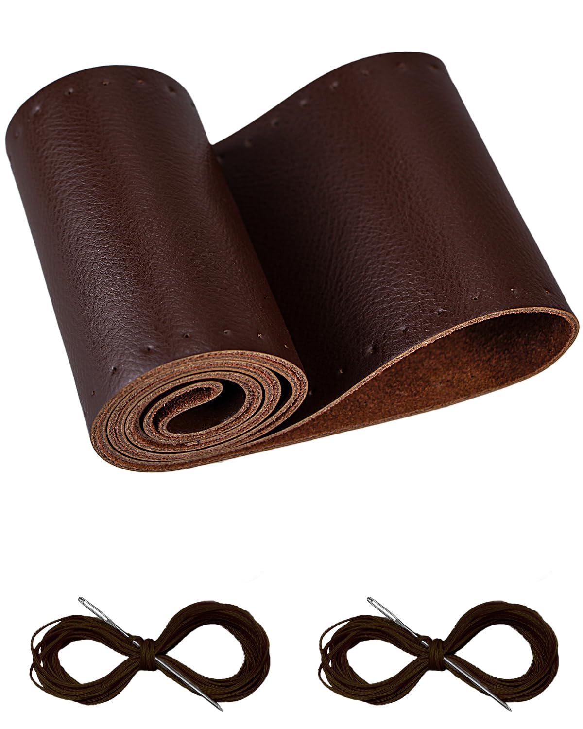 Belinous Leather Steering Wheel Cover Lace Up, Stitch On Wrap, Universal Fit 13-23 Inch Car Truck Suv Pickup Boat, A Whole Piece