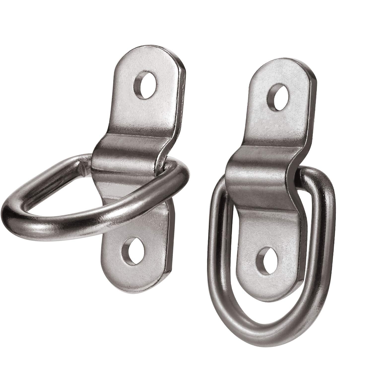 24 Pieces D-Ring Tie Down 1/4 Inch 700 Lbs D-Ring Bracket Mounting Plate For Ratchet Tie Down Straps Car Truck Bed Cargo(Silver)