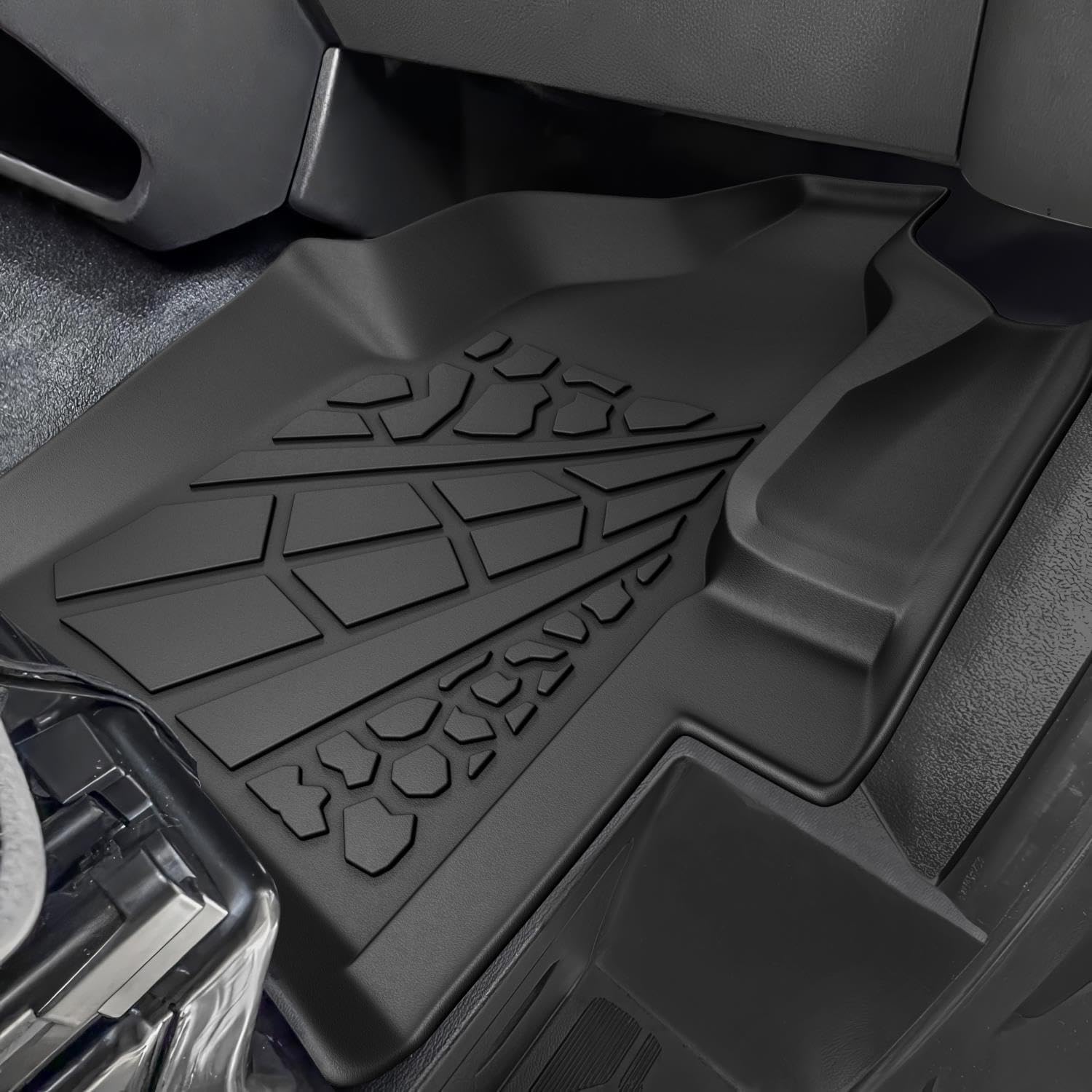 Karpal Floor Mats Front Liner Fit For 2020-2024 Ford Transit With Vinyl Flooring (No Transit Connect), Custom Fit Tpe All Weathe