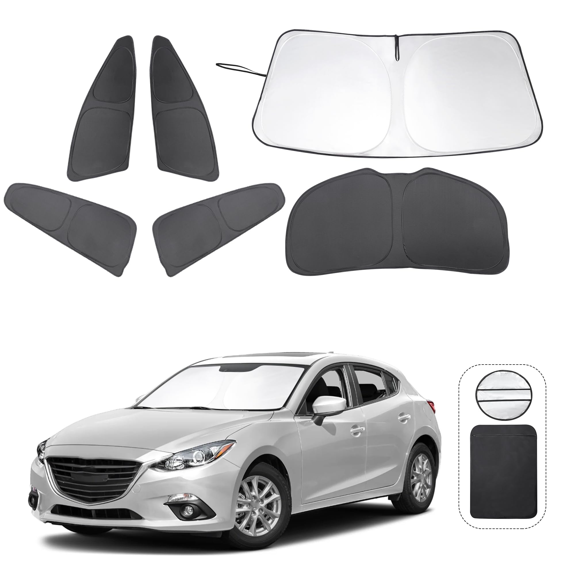 Tinglu Window Shades For Mazda 3 2014 2015 2016 2017 2018 Hatchback Accessories Car Side Full Windows Rear Triangular Windshield