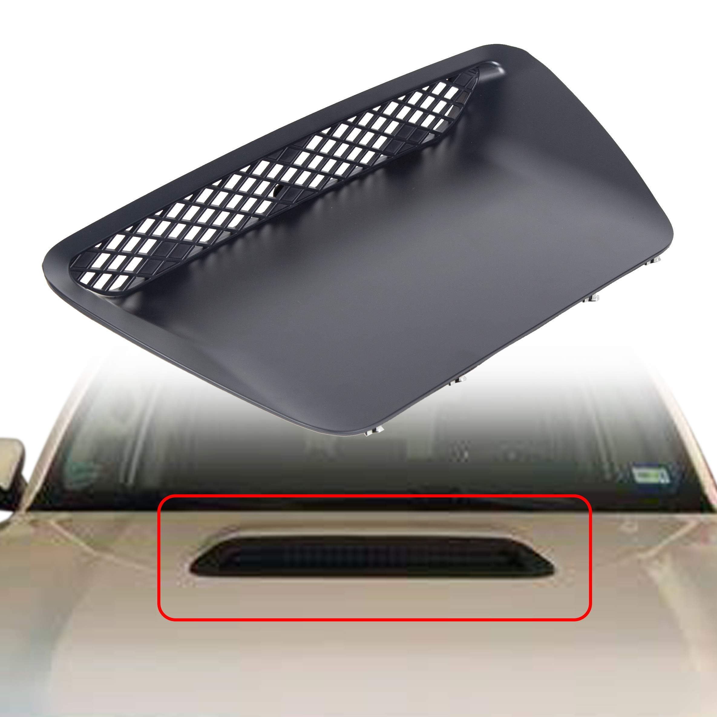 ECOTRIC Front Hood Scoop Molding Bezel Compatible with 2004-2005 Dodge Ram 1500 SRT Replace for YL23TZZAB 5029770AA Air Flow Int