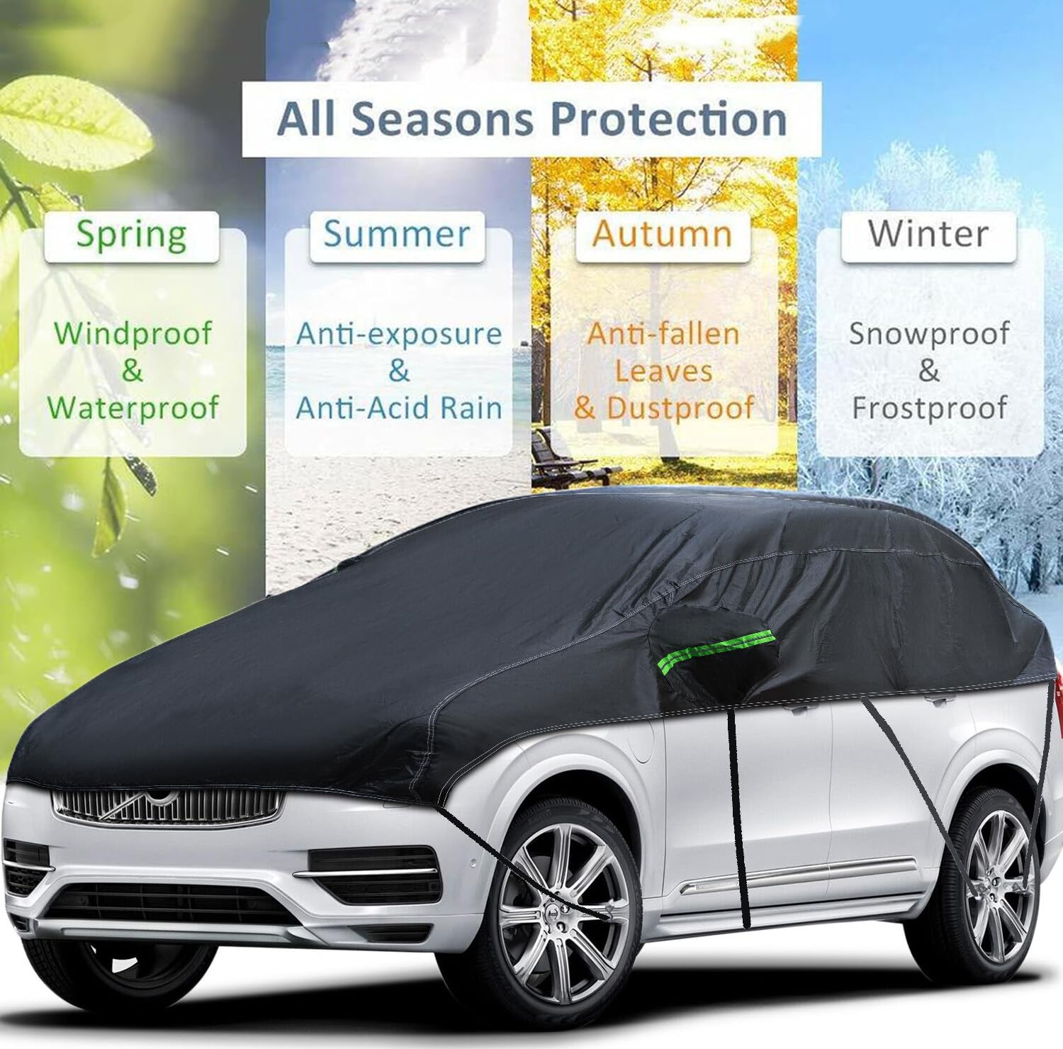 Universal Suv Mpvhalf Car Cover Waterproof All Weather, Hail Protector Car Body Covers Outdoor Indoor For All Season Windproof D