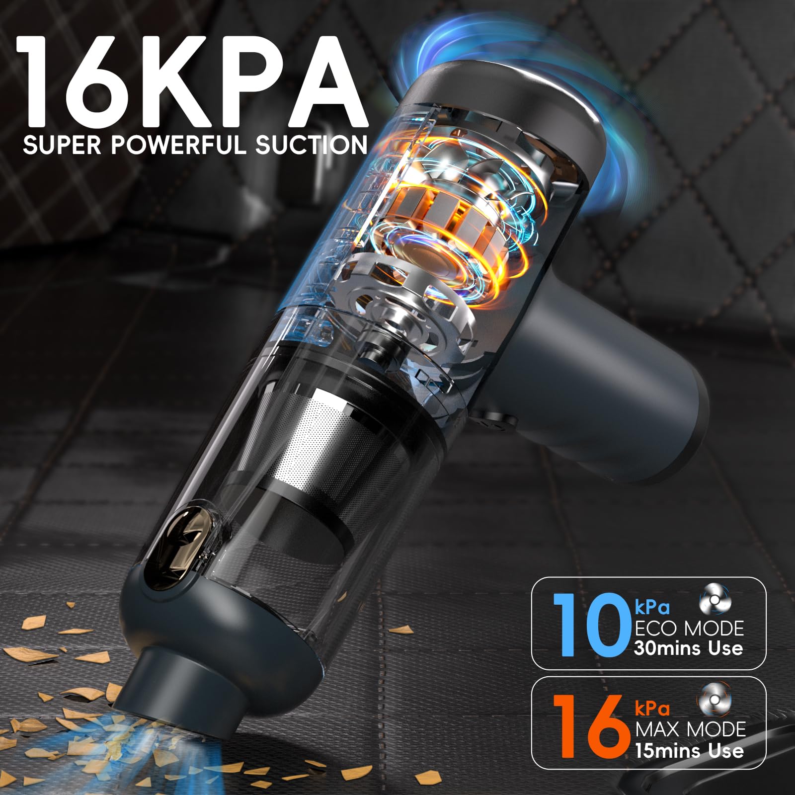 AX2V Handheld Vacuum Cordless Rechargeable - 2 in 1 Portable High Power Vacuum 16000PA Suction for Car with Cleaning Gel for Hom