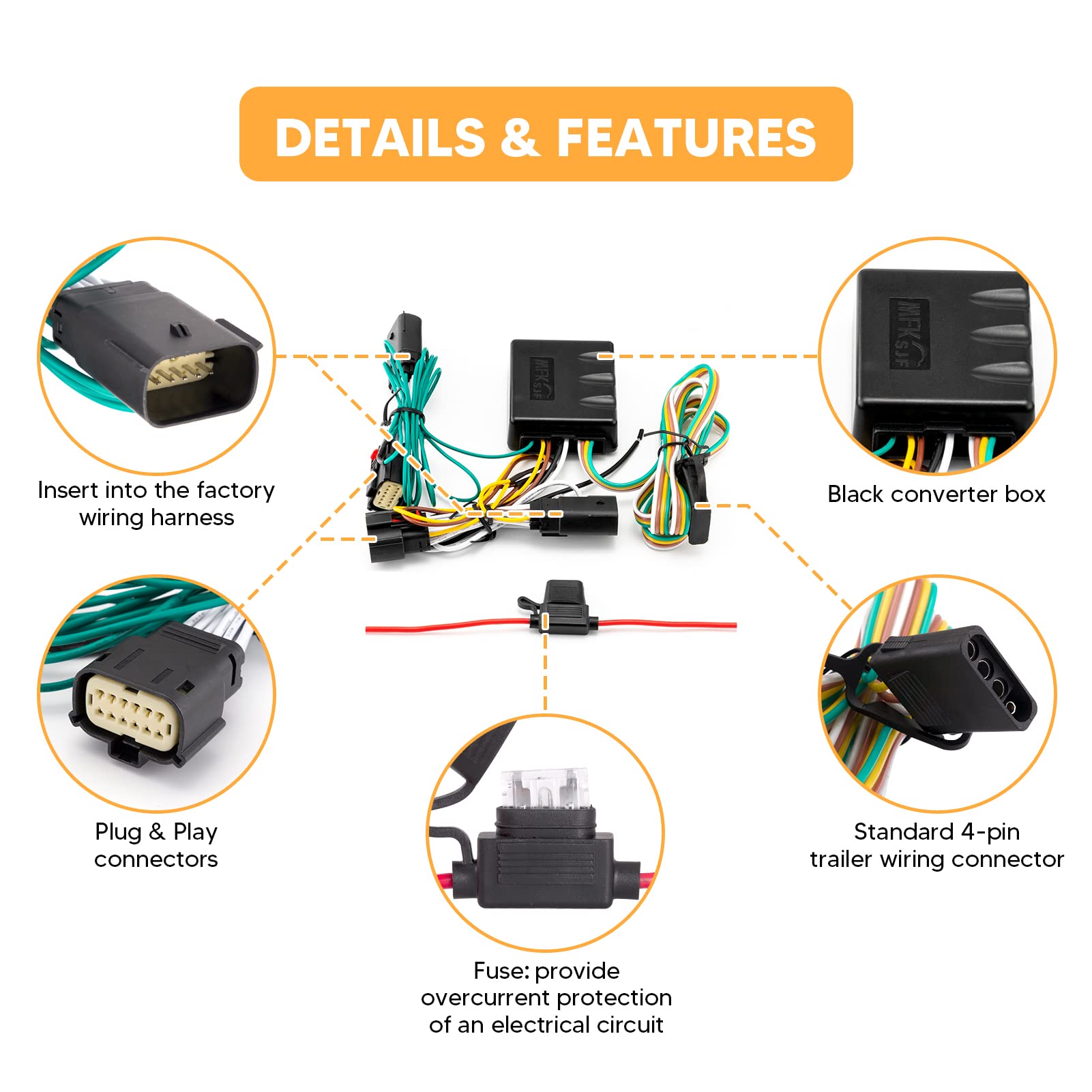 WeiSen 2'' Rear Trailer Hitch Receiver Class 3 Towing Hitch & 4-Pin Trailer Wiring Harness Compatible with Jeep Wrangler JL/JLU
