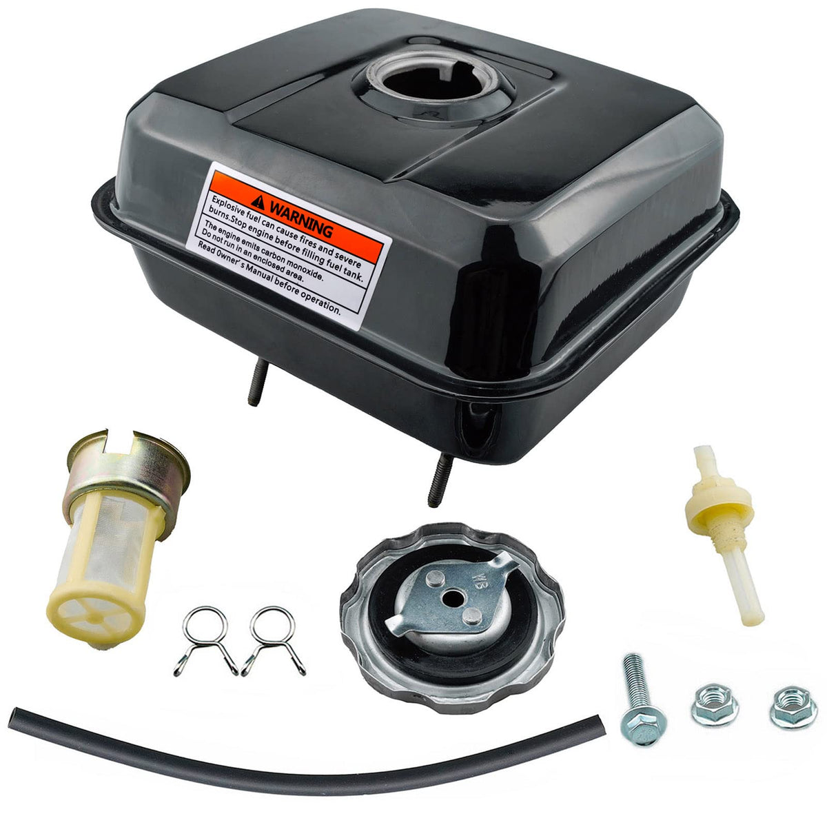 Ruma Gas Fuel Tank Kit Compatible With Honda Gx160 Gx200 Gx140 Engine Harbor Freight 212 173 R210 Engine Go Kart Baja Warrior Heat 5.5Hp 6.5Hp Mb165 Mb200 Mini Bike And More
