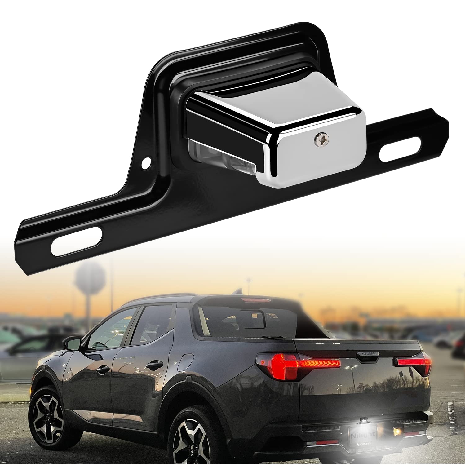 Nilight Led License Plate Light W/Bracket Mount Waterproof Courtesy Step Tag Dome Cargo Lights Chrome Housing 12V For Truck Trai