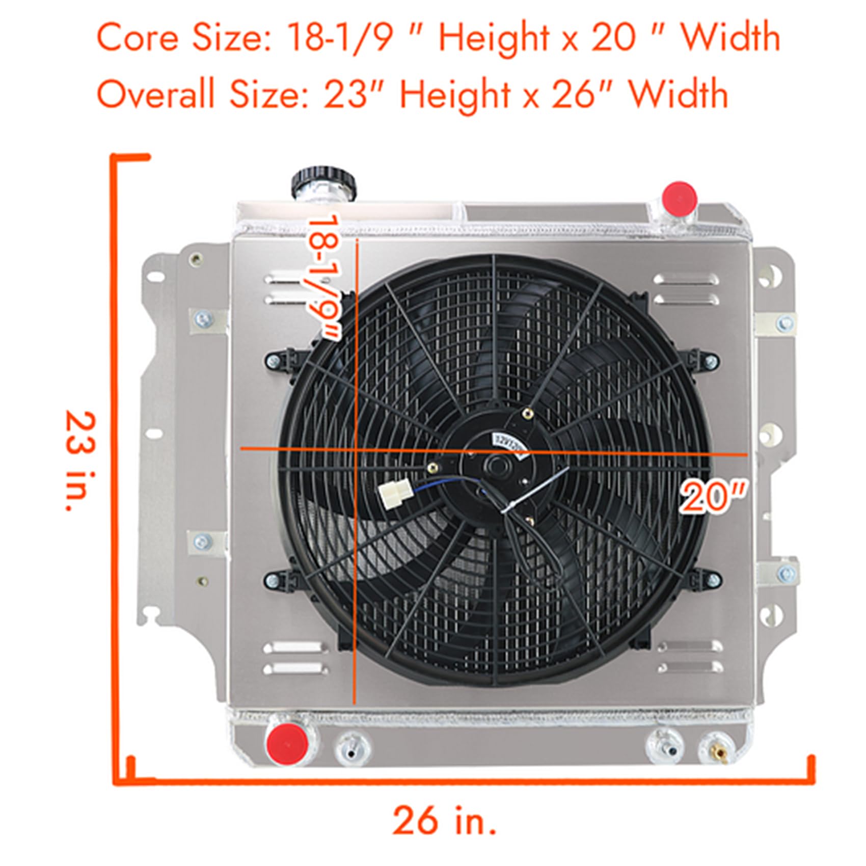 HKAUTOPART Radiator Compatible with 1987-2006 Jeep Wrangler 2.4L 2.5L L4 4.0L 4.2L L6 Gas & 1997-2006 Jeep TJ 2.4L 2.5L 4.0L, 3