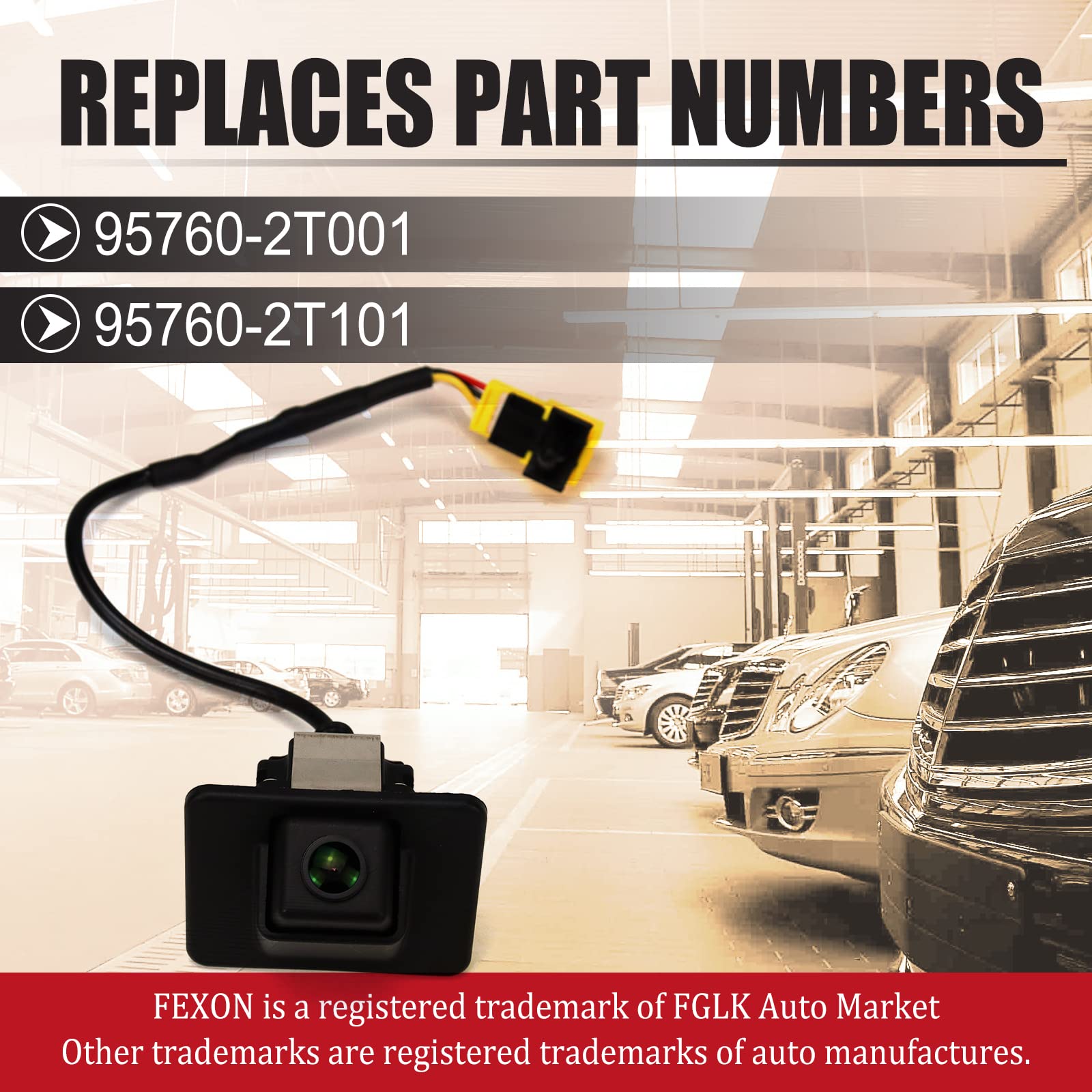 Fexon Rear Backup Reverse Camera Rear View Parking Camera Compatible With 2011 2012 2013 Kia Optima Hybrid 2.0L 2.4L Replaces# 9