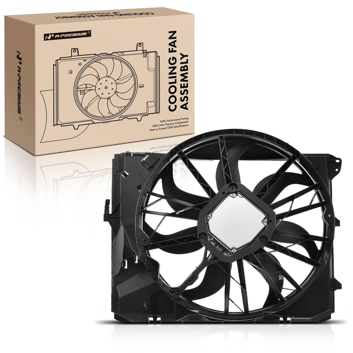 A-Premium Engine Radiator Cooling Fan Assembly Compatible with BMW Models - 323i 2006-2011, 325i 2006, 325xi 2006, 328i 2007-201