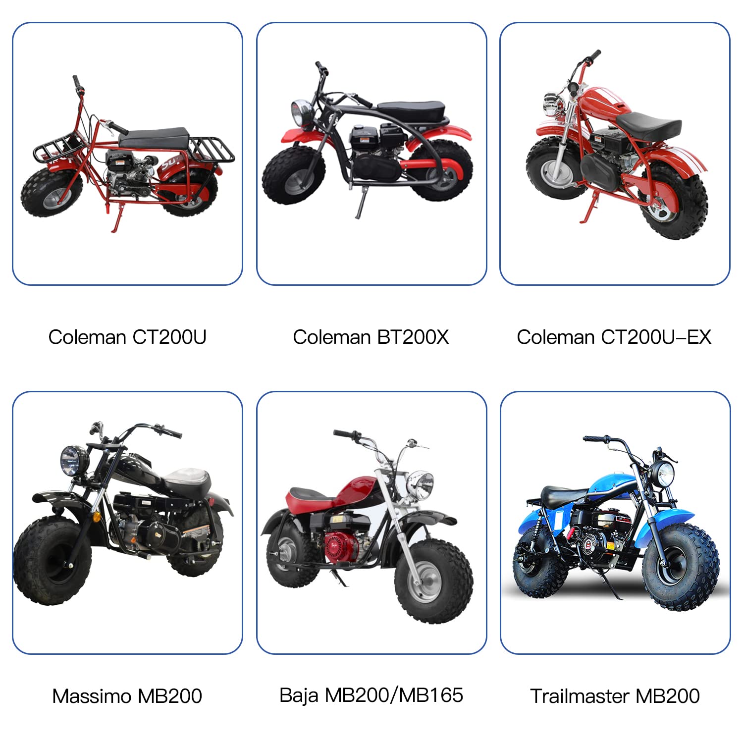 Yoxufa 420 Chain For Mini Bike Coleman Ct200U Ct200U-Ex Bt200X Baja Warrior Trailmaster Mb165 Mb200 Predator 212Cc 196Cc 200Cc 6