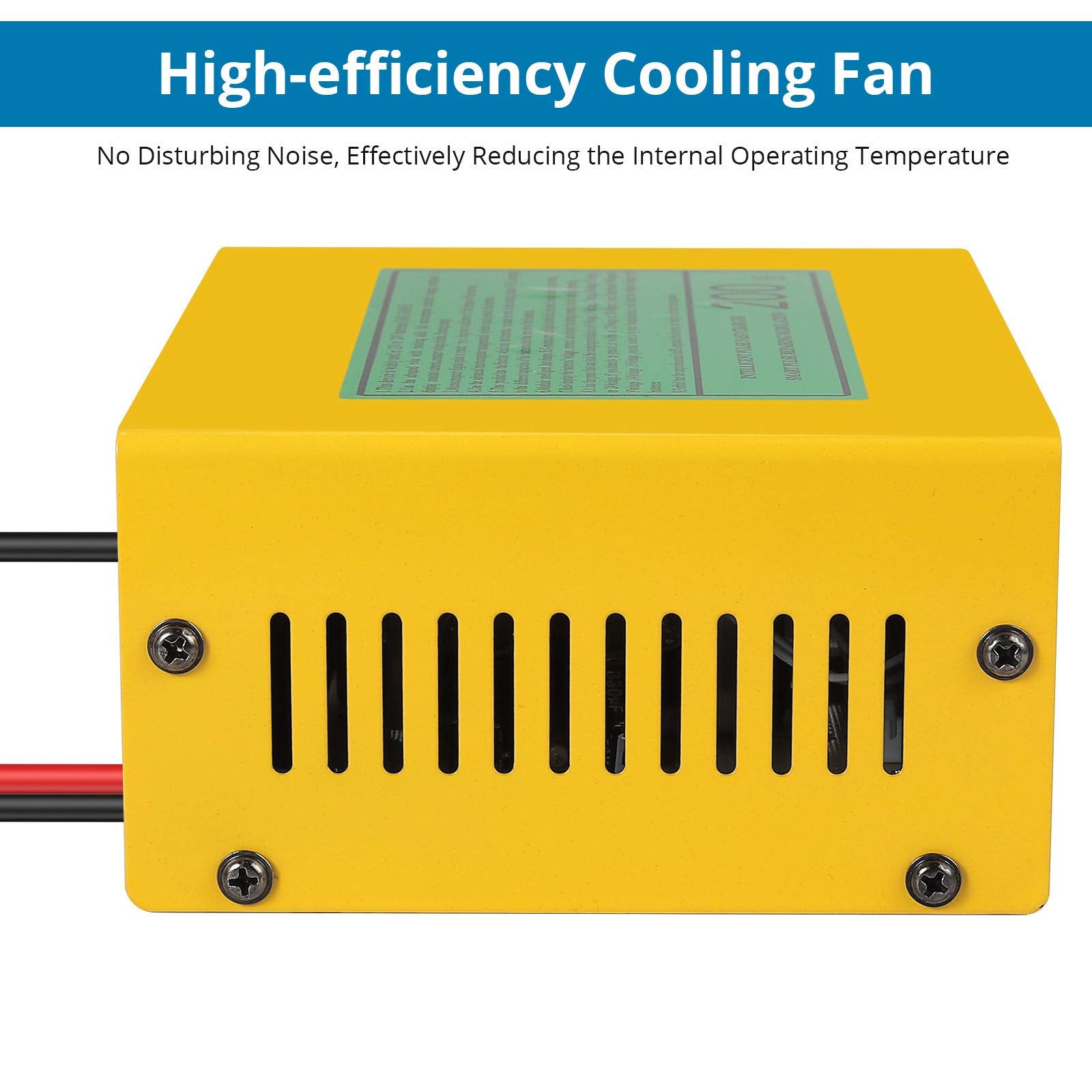 AUTOUTLET 0-10A Smart Car Battery Charger & Trickle Maintainer, Fully Automatic, 6/8/12/14/24V, Yellow, 23.5*14