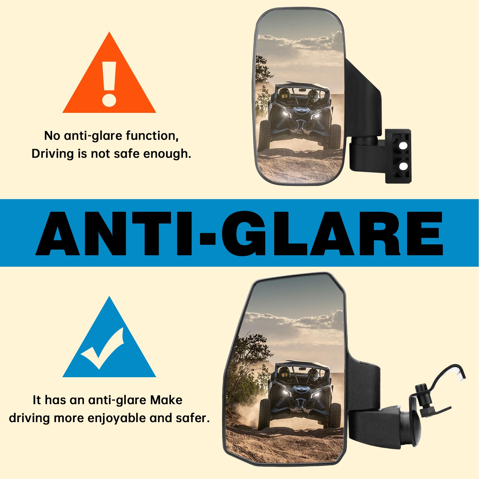 Ranger Side Mirrors,You No Longer Need To Adjust By Hand,Innovative Automatic Reset Function,New Shejisi Utv Mirrors Compatible