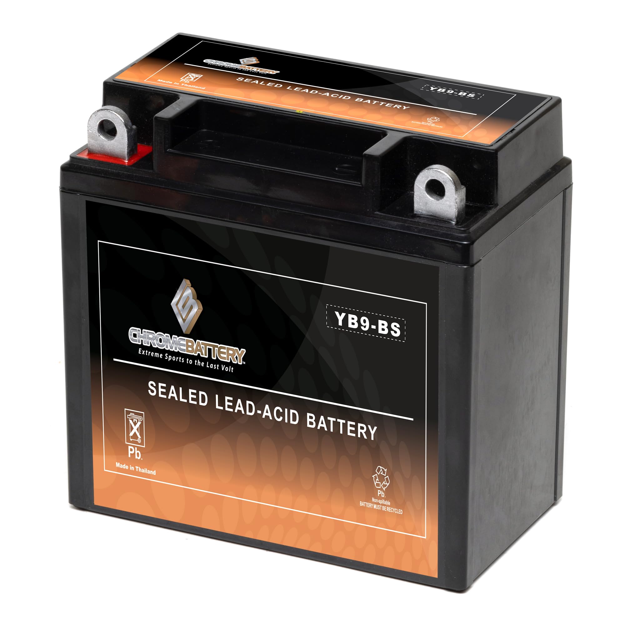 Cb Chromebattery Yb9-Bs Maintenance-Free 12V 9Ah Battery Replacement For Atv, Motorcycle, Jet Skis, Scooter, Utv, And More - Nut
