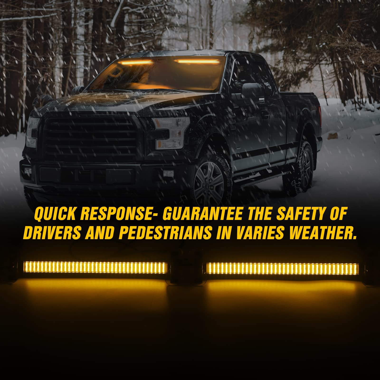 Xridonsen 2 In 1 Emergency Strobe Traffic Advisor Amber Light Bar 144 Led Warning Safety Interior Dash Windshield Lights Deck Sp