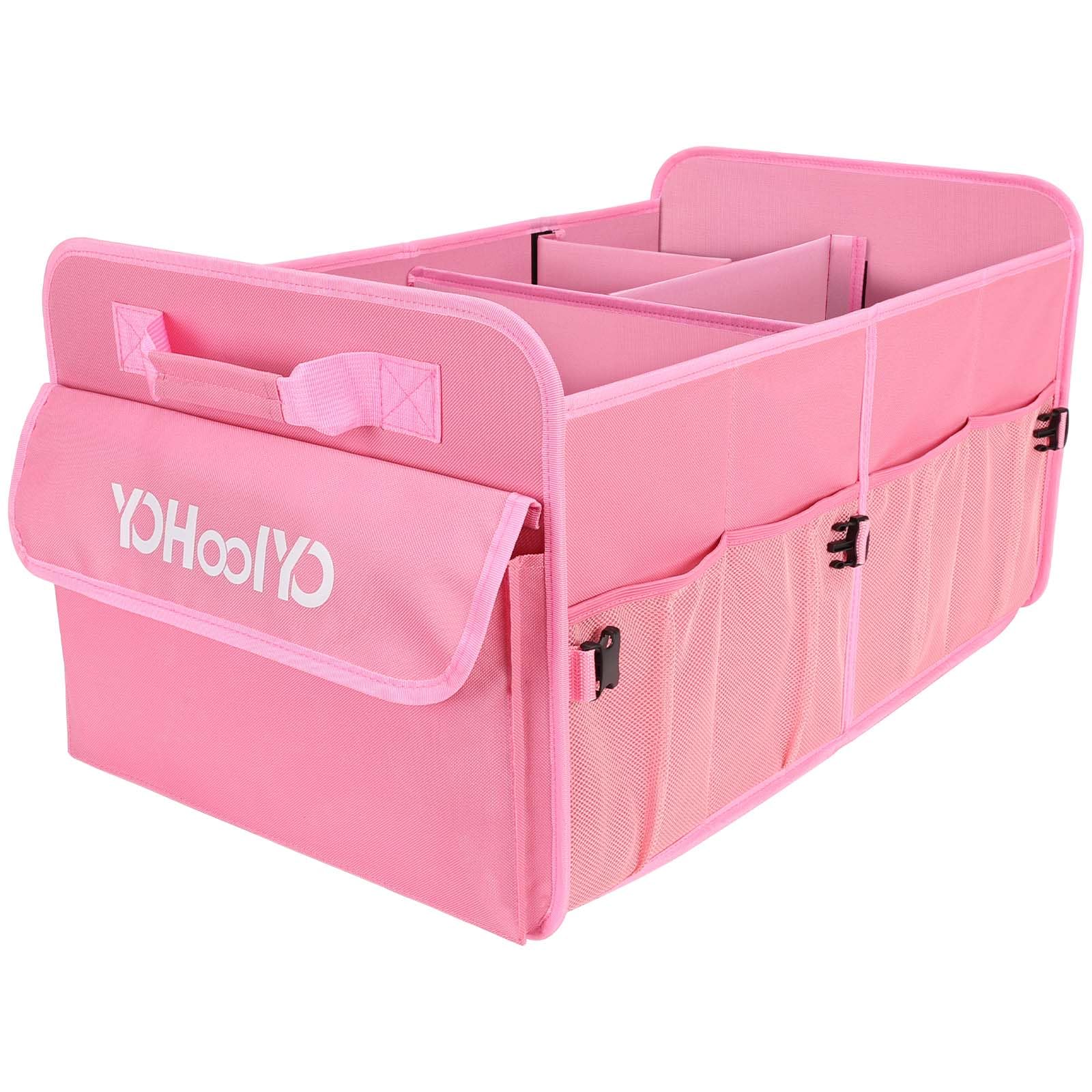 Yohoolyo Car Trunk Organizer For Suv 72L Large Capacity Collapsible 4 Compartment Storage, Multicolor Car Accessories For Women/