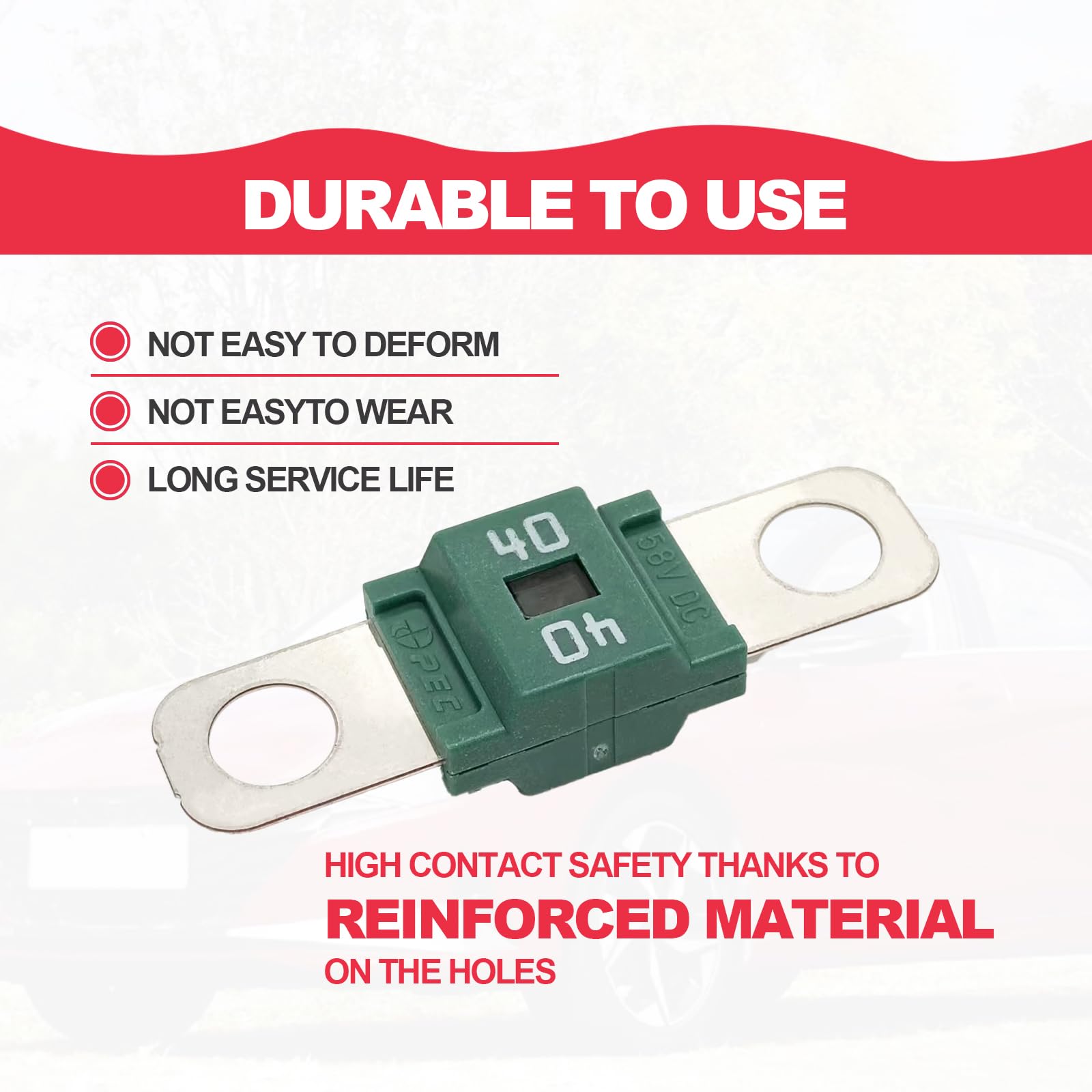 Pack of 3 AMI/Midi Fuse 40 Amp High Current Fuse Bolt-on Fuse, commonly Used in Cars, Trucks, Construction Vehicles, Agricultura