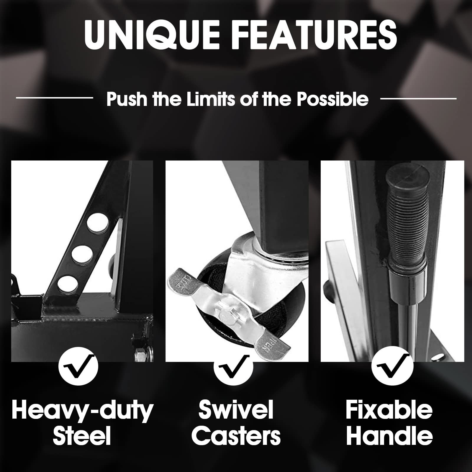 Big Red At26801Br Steel Rotating Wheeled Engine Stand With 360 Degree Adjustable Rotating Head And Folding Frame: 3/4 Ton (1,500 Lb) Capacity, Black